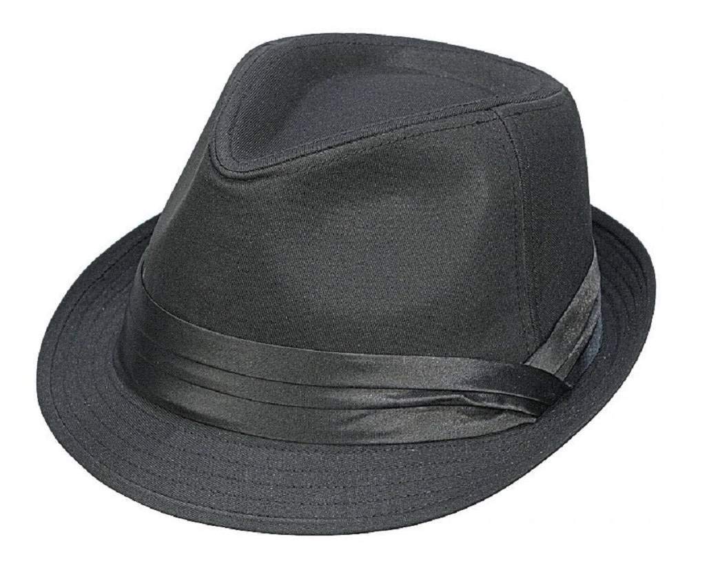 Kenny K Men's Formal Fedora Hat for Weddings - X-Large Size, Flat Black with Black Band - Perfect for Tuxedos, Prom, and Special Occasions