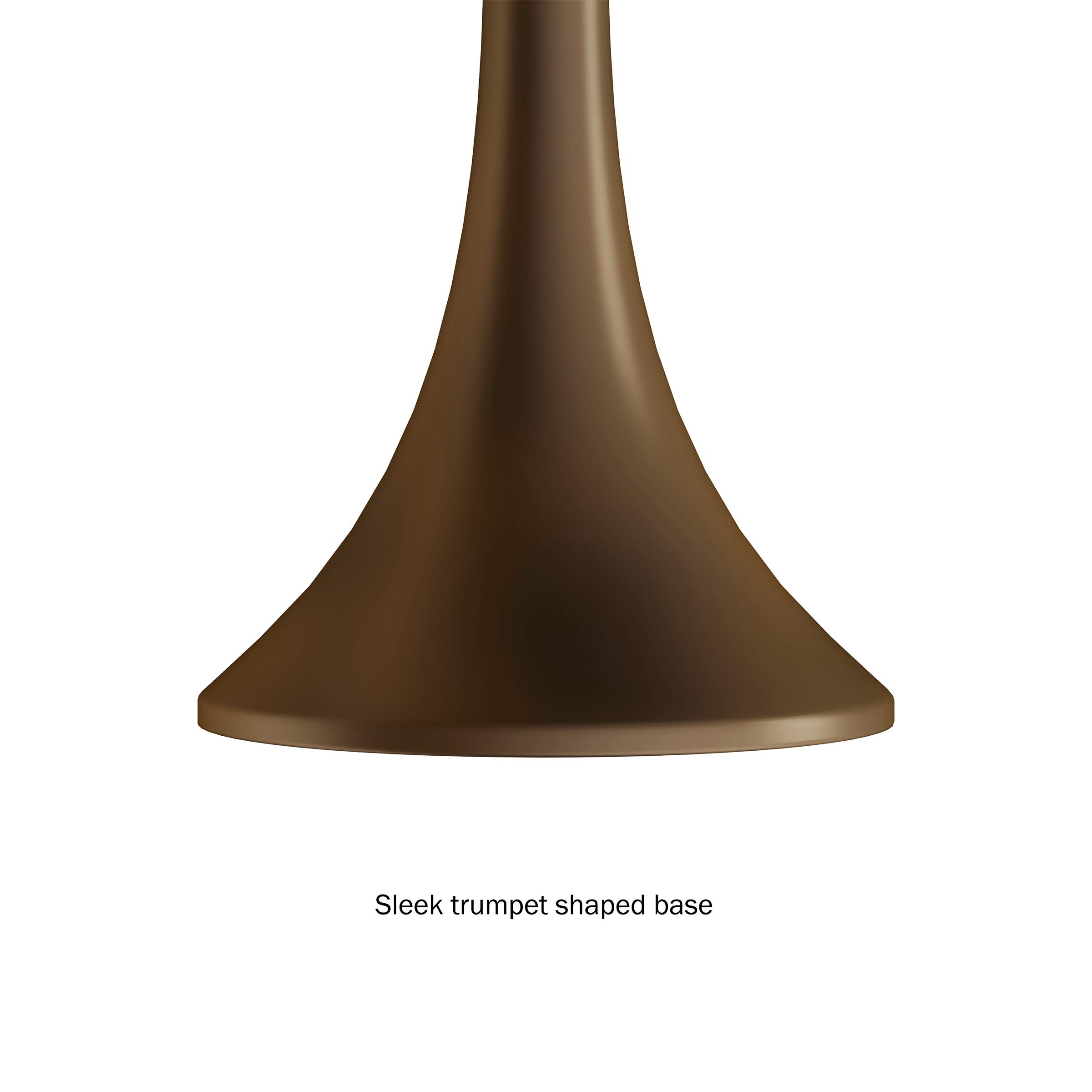 Modern Bronze Table & Floor Lamp Set of 3 - LED Lighting for Living Room, Bedroom & Entryway with Flared Metal Base | Stylish Home Decor for Cozy Nights & Elegant Ambiance