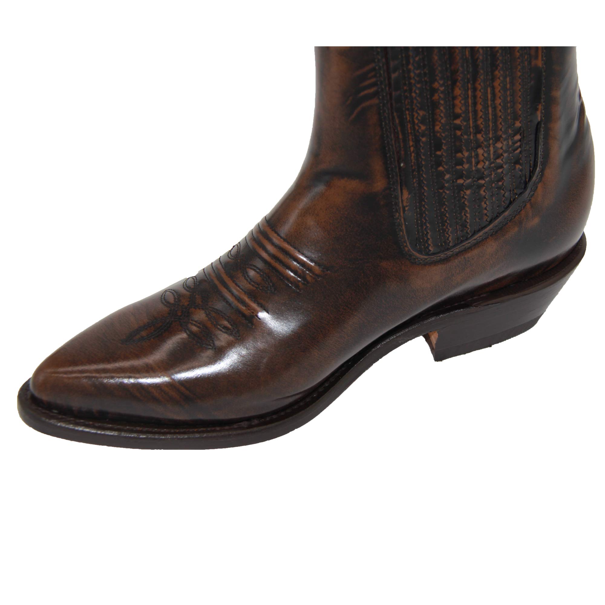 Authentic Men's Western Cowboy Boots - Genuine Leather Short Ankle Boots for Rodeo, Country Dance & Outdoor Riding | Western Shops Charro Botin