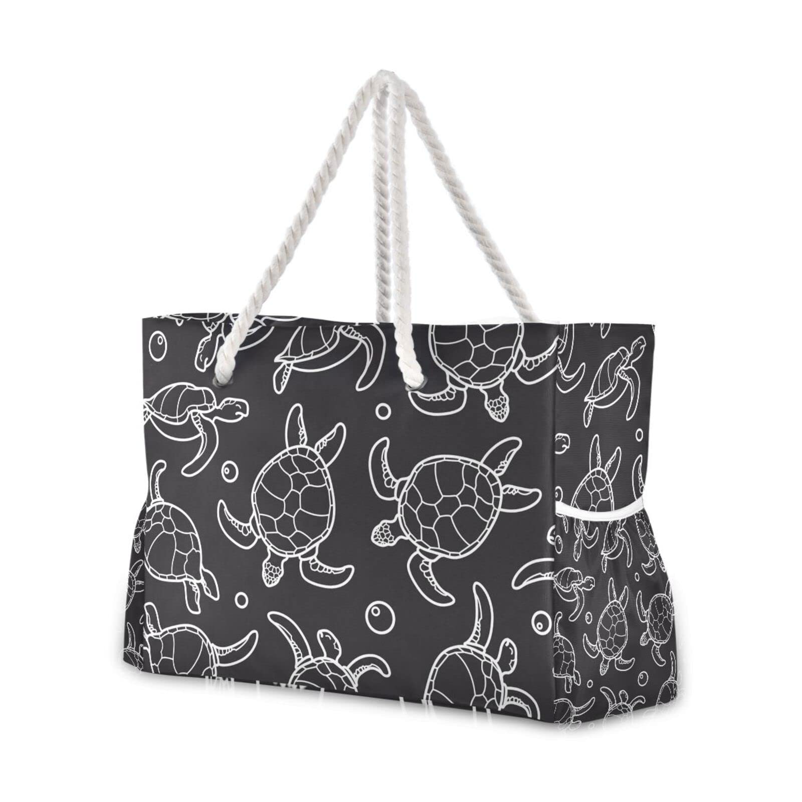 OTVEE Large Beach Bag for Women - Waterproof Zippered Travel Tote Shoulder Bag for Vacation, Pool, Gym & Shopping