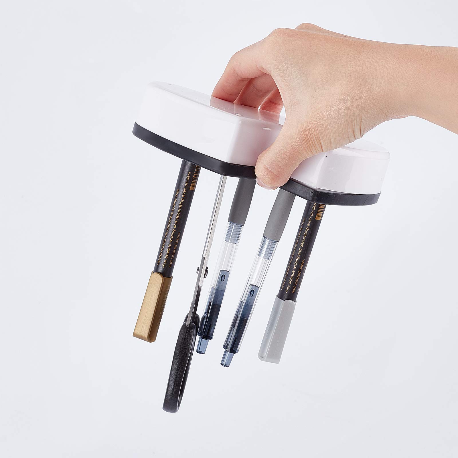 GORGECRAFT Silicone Makeup Brush Holder & Pen Organizer - Multipurpose Desktop Storage for Cosmetics, Painting Supplies, Office Accessories | Perfect for Vanity, Desk, and Travel (Black)