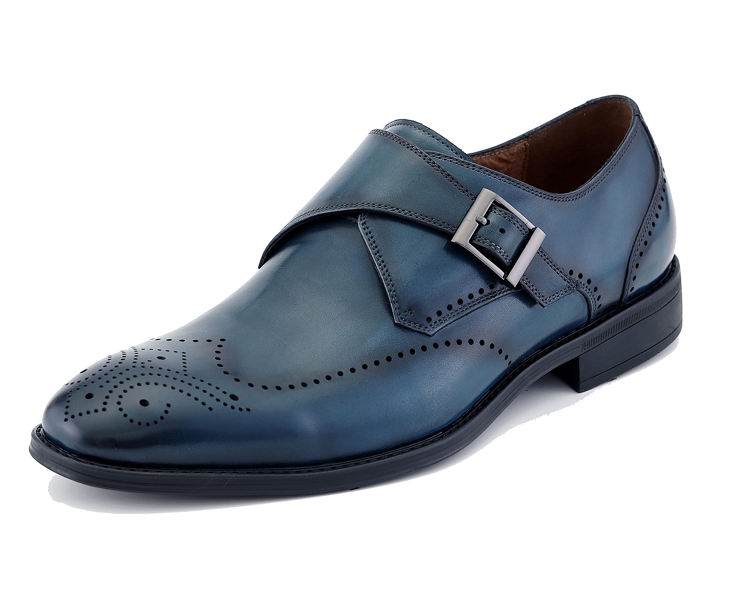 Asher Green AG1101 Genuine Calf Leather Men's Dress Shoes - Formal Double Monk Strap Cap Toe Oxfords for Business & Wedding - Comfortable Professional Office Shoes for Men