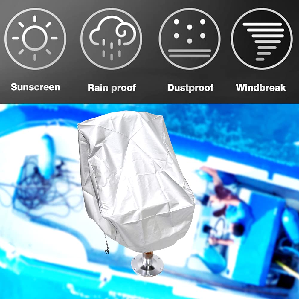 Waterproof Pontoon Boat Seat Covers - Durable Captain Chair & Fishing Seat Protectors for Clearance & Console | Ideal for Marine, Fishing & Outdoor Boating Adventures