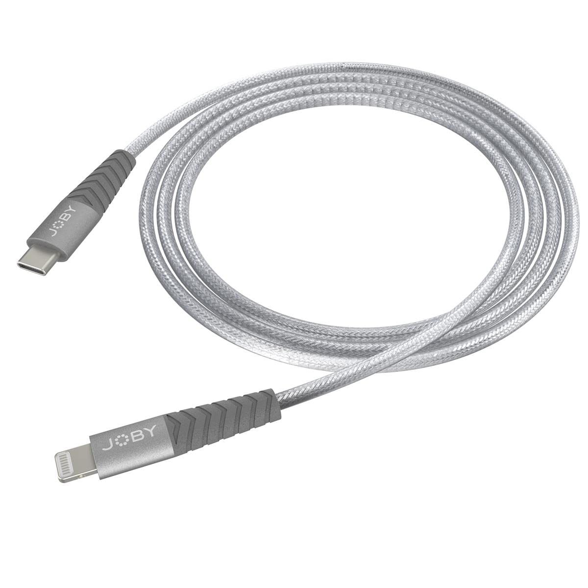 Joby 6.6' USB Type-C to Lightning Cable - Fast Charging & Sync Compatible with iPhone/iPad (Space Gray) | Perfect for Home, Office & Travel Charging
