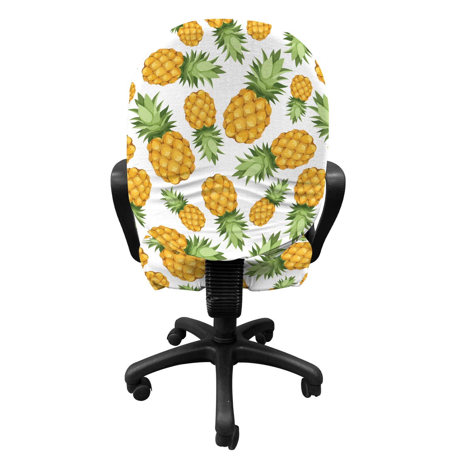 Ambesonne Pineapple Office Chair Slipcover - Tropical Fruit Stretch Fabric Cover for Home & Office