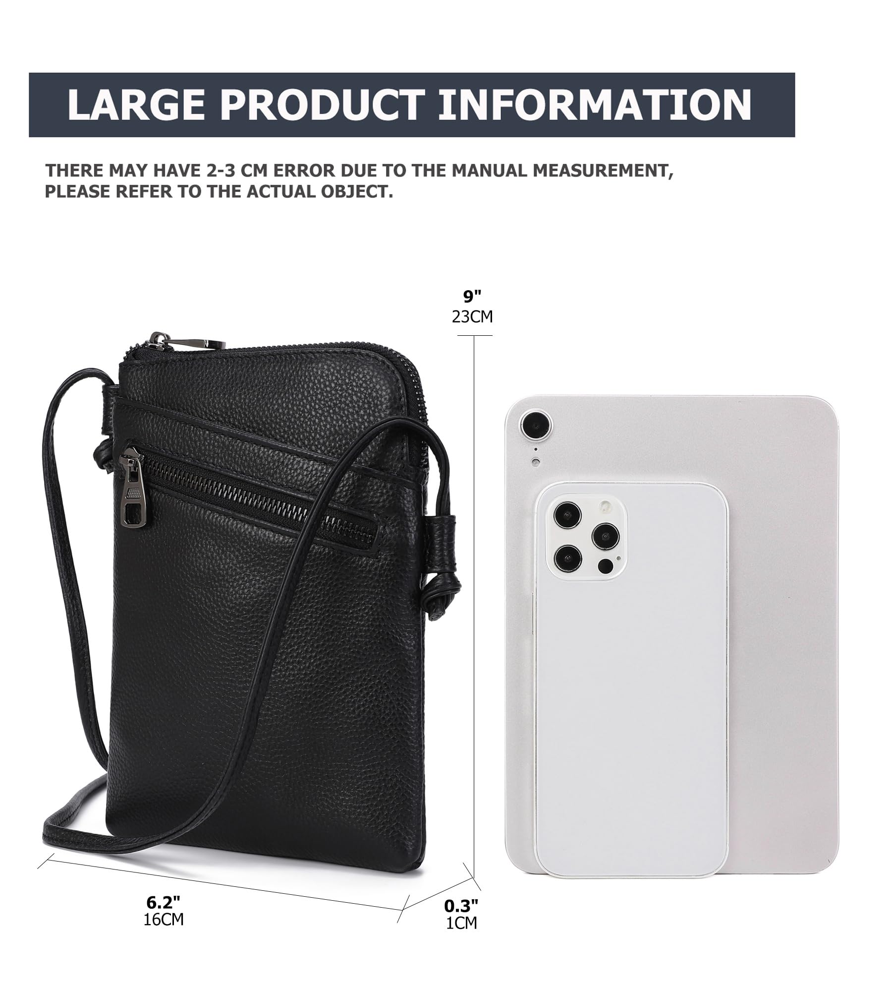 Genuine Leather Small Crossbody Bag for Women - Mini Phone Purse with Size Options (Small/Large) | Perfect for Everyday Use, Travel & Shopping