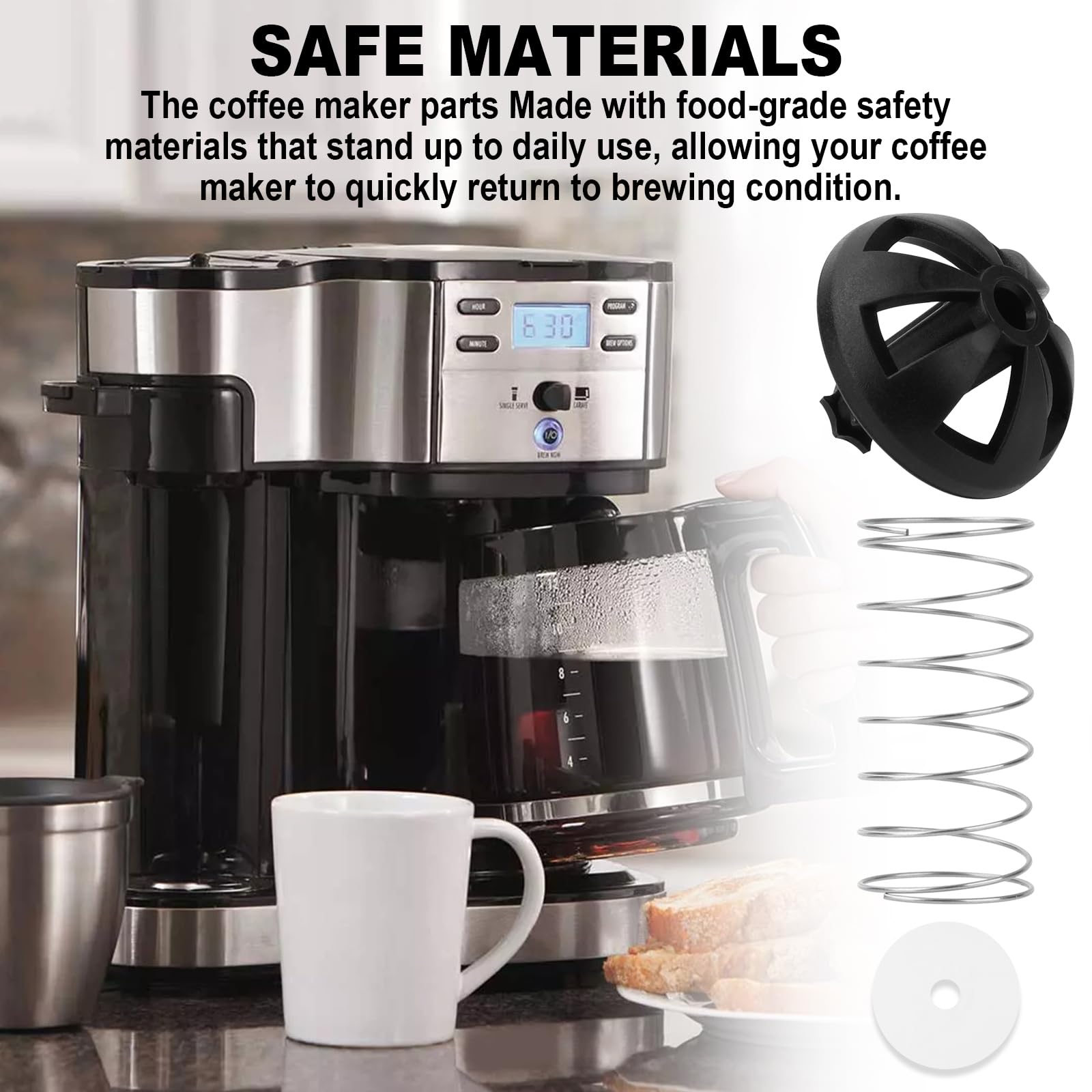 Hamilton Beach 990117900 & 990237500 Coffee Brewing Basket Replacement - Spring Loaded Bottom Stopper Kit - Compatible with Mr. Coffee & Black+Decker Coffee Makers - Perfect for Home & Office Coffee Brewing