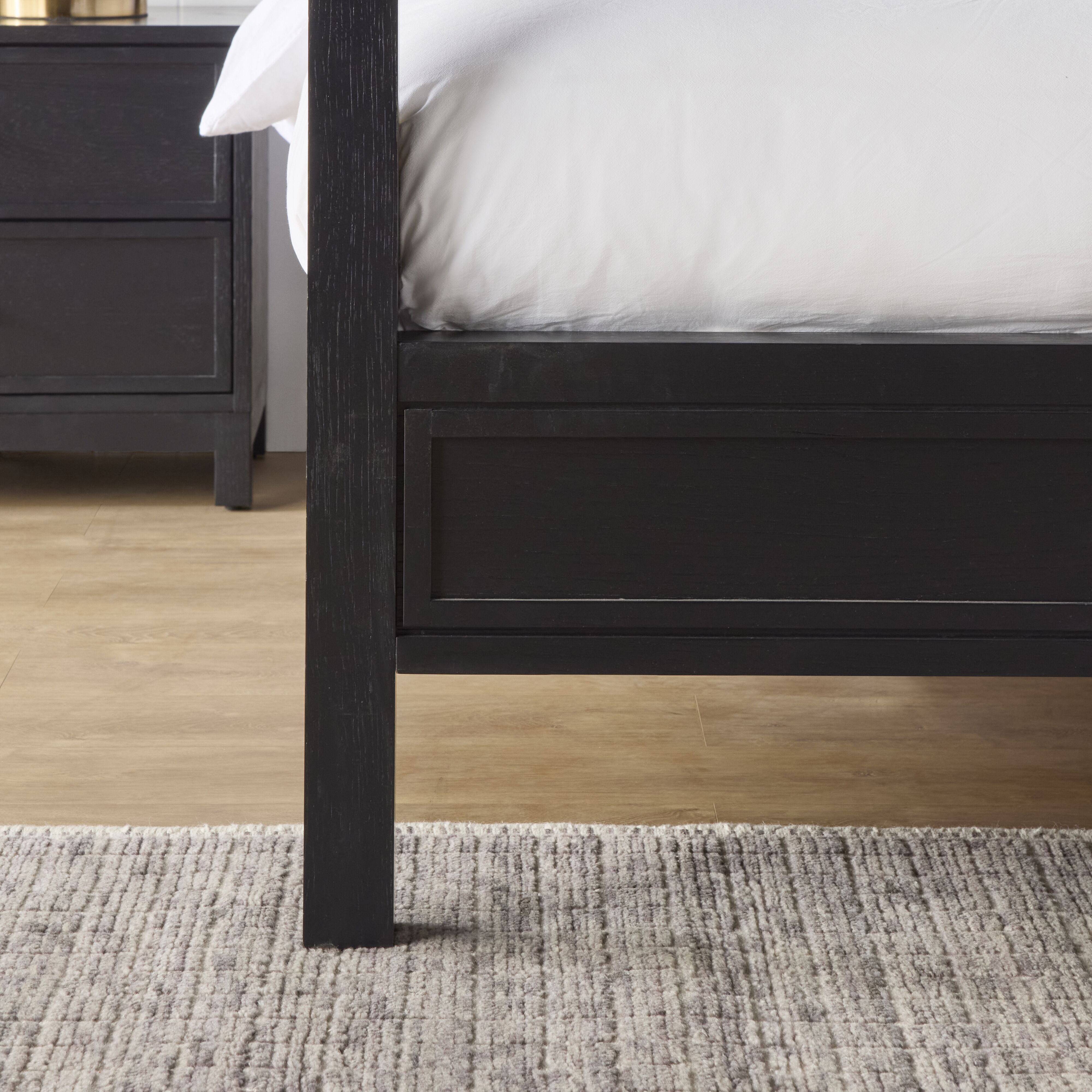 Avalon Queen Four Poster Bed Frame - Black Metal Canopy Bed for Bedroom, Master Suite, or Guest Room Decor