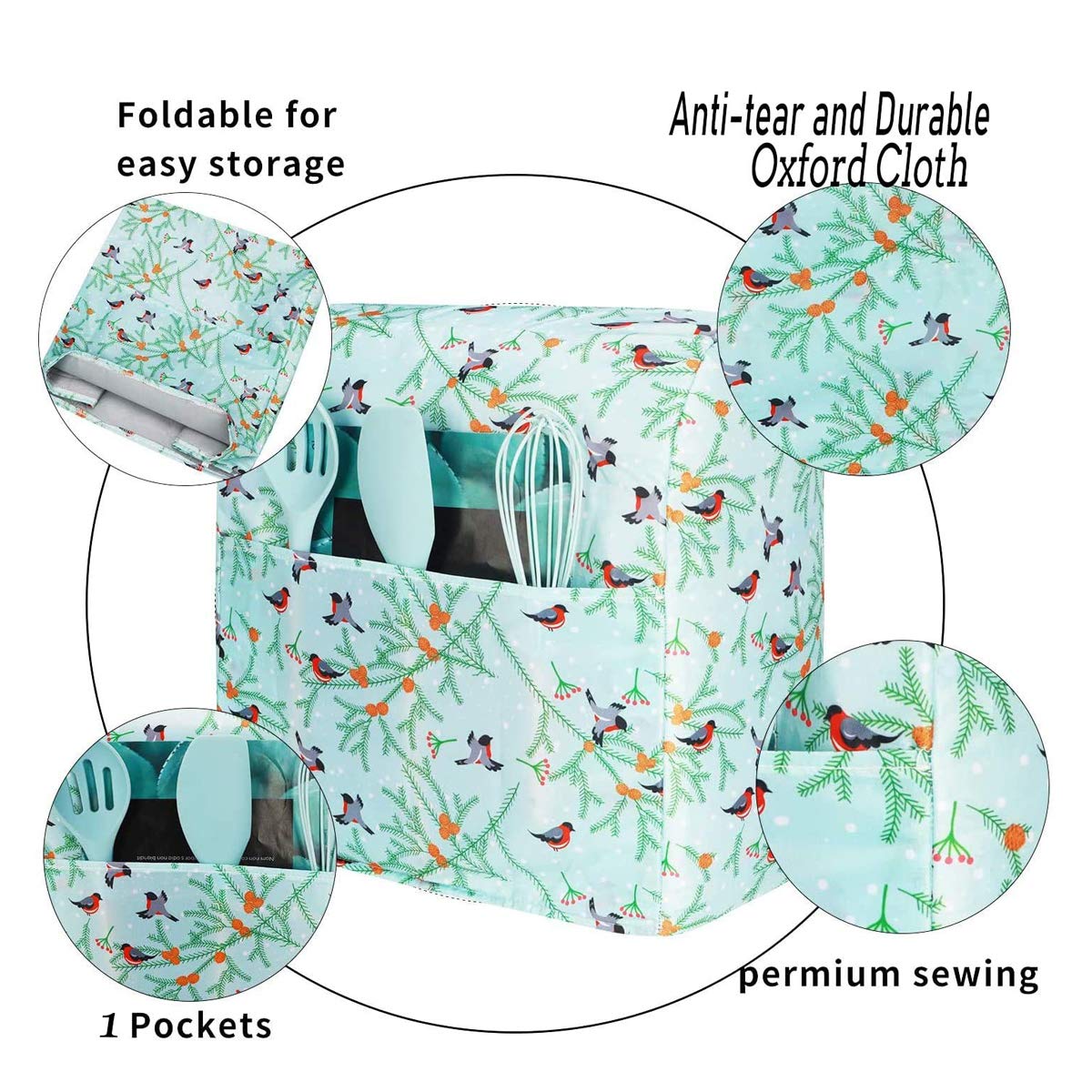 **Pioneer Woman KitchenAid Mixer Cover - Compatible with 6-8 Quart Stand Mixers (Tilt Head & Bowl Lift Models) - Bird Print Design - Durable & Stylish Mixer Accessory for Baking & Cooking**    *(Use Case: Perfect for protecting your KitchenAid or Hamilton stand mixer from dust, spills, and scratches while adding a charming farmhouse-style touch to your kitchen decor.)*