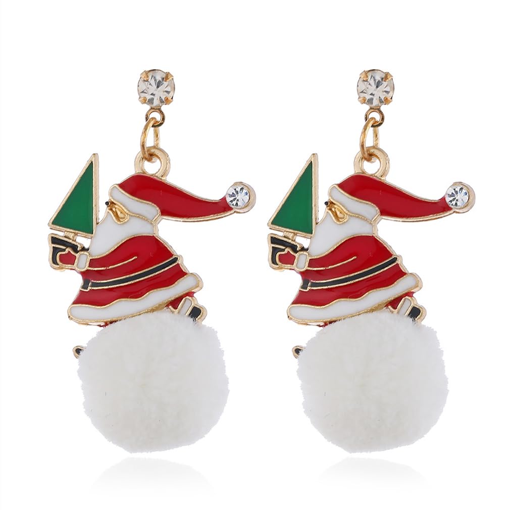 QIAOQI Christmas Drop Earrings - Santa Boots & Snowflake Pompon Dangle Earrings for Women & Girls | Holiday Party Jewelry Gift