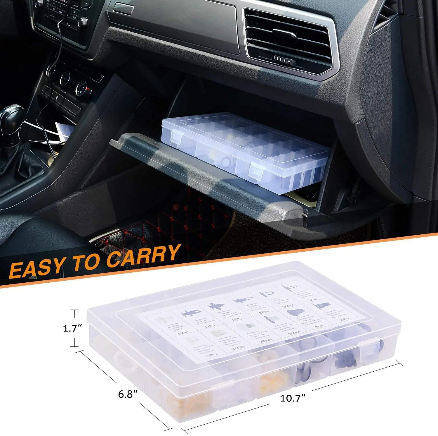 166 Pcs Car Push Retainer Clips Kit - Universal Fit for GM, Toyota, Honda, Nissan, Mazda - Auto Body Panel Fasteners for Bumpers, Fenders, Wheel Wells & Interior Trim