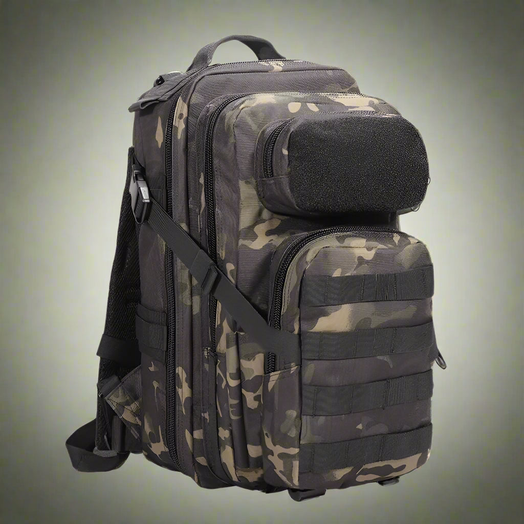 25L Tactical MOLLE Backpack - Lightweight Military Rucksack for Outdoor Hiking, Camping & Travel | Durable Camouflage Design in OD Green, Woodland & A-TACS | Perfect for Survival Gear & Everyday Carry (EDC)