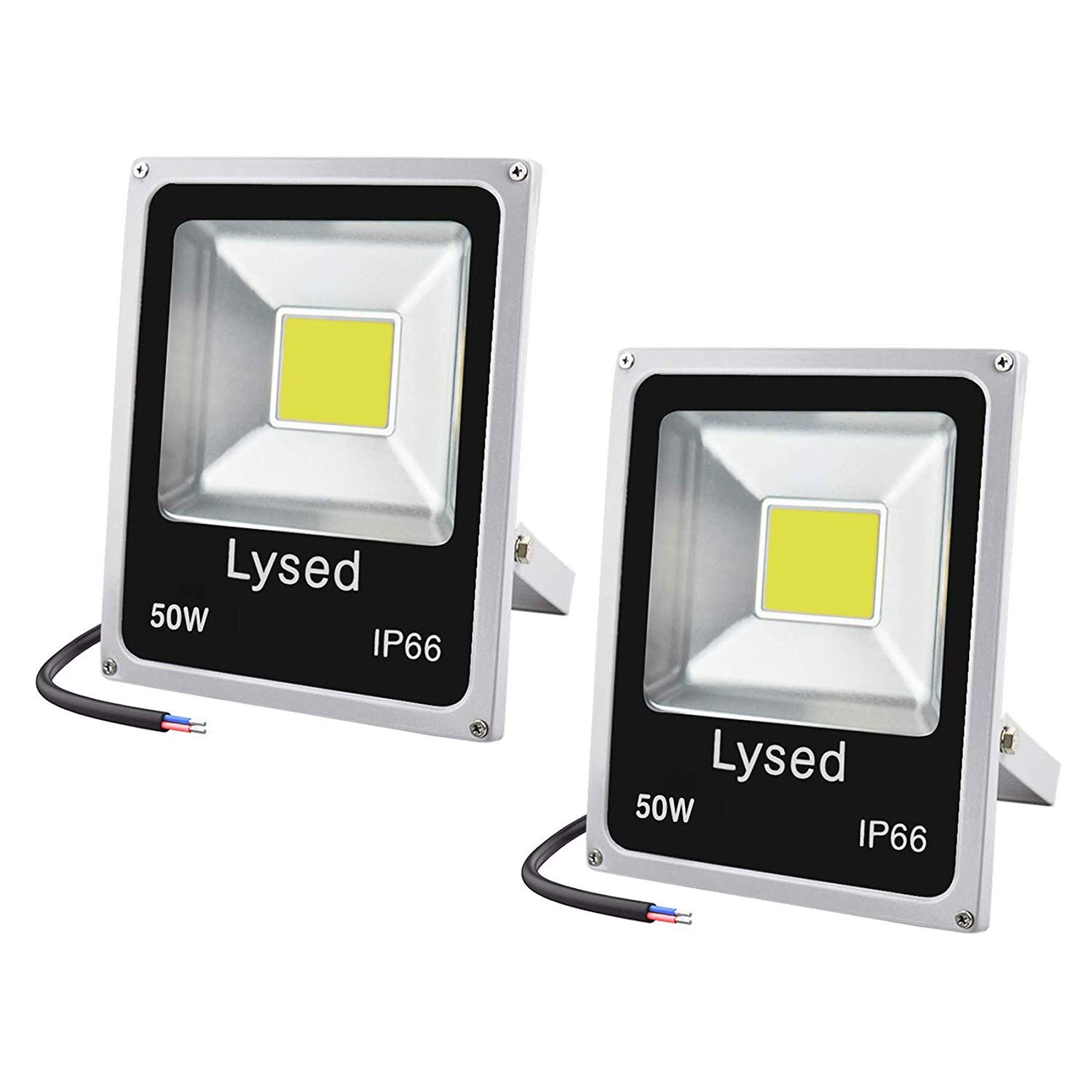 50W 12V LED Flood Lights 2-Pack - Daylight White 5000K, IP66 Waterproof Outdoor Security Lights for Driveway, Garden, Yard, and Bowfishing - Wide Voltage DC 12V-60V