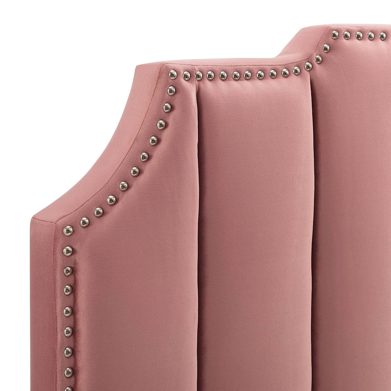 Modway Rosalind Channel Tufted Performance Velvet King/California King Headboard - Dusty Rose Upholstered Bed Frame for Master Bedroom & Guest Room Decor