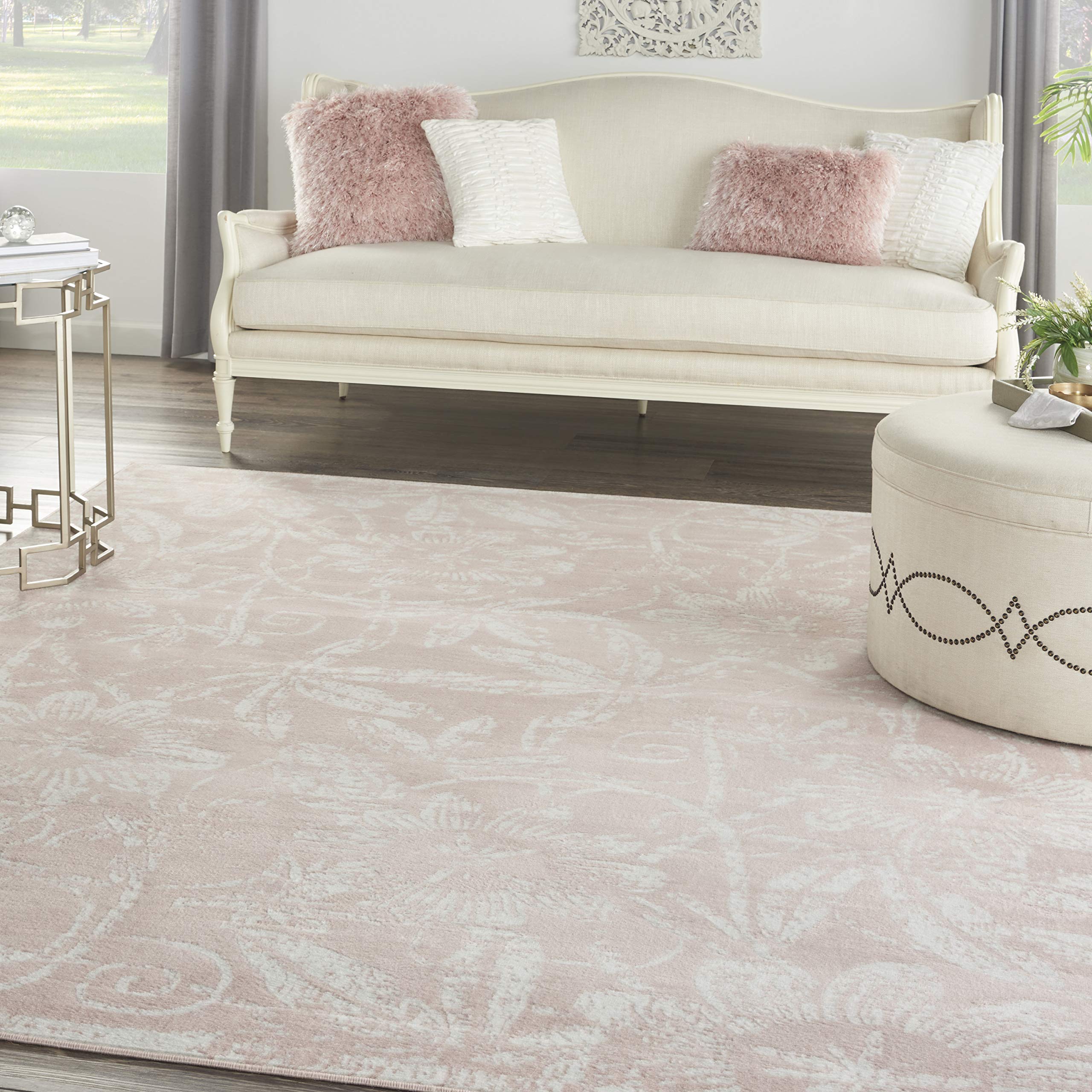 Nourison Whimsicle Floral Pink 8' x 10' Area Rug - Easy Clean, Non-Shedding, Stain Resistant for Bedroom, Living Room, Dining Room & Kitchen | Soft Comfort for Home Decor, Perfect for Family Gatherings & Cozy Nights