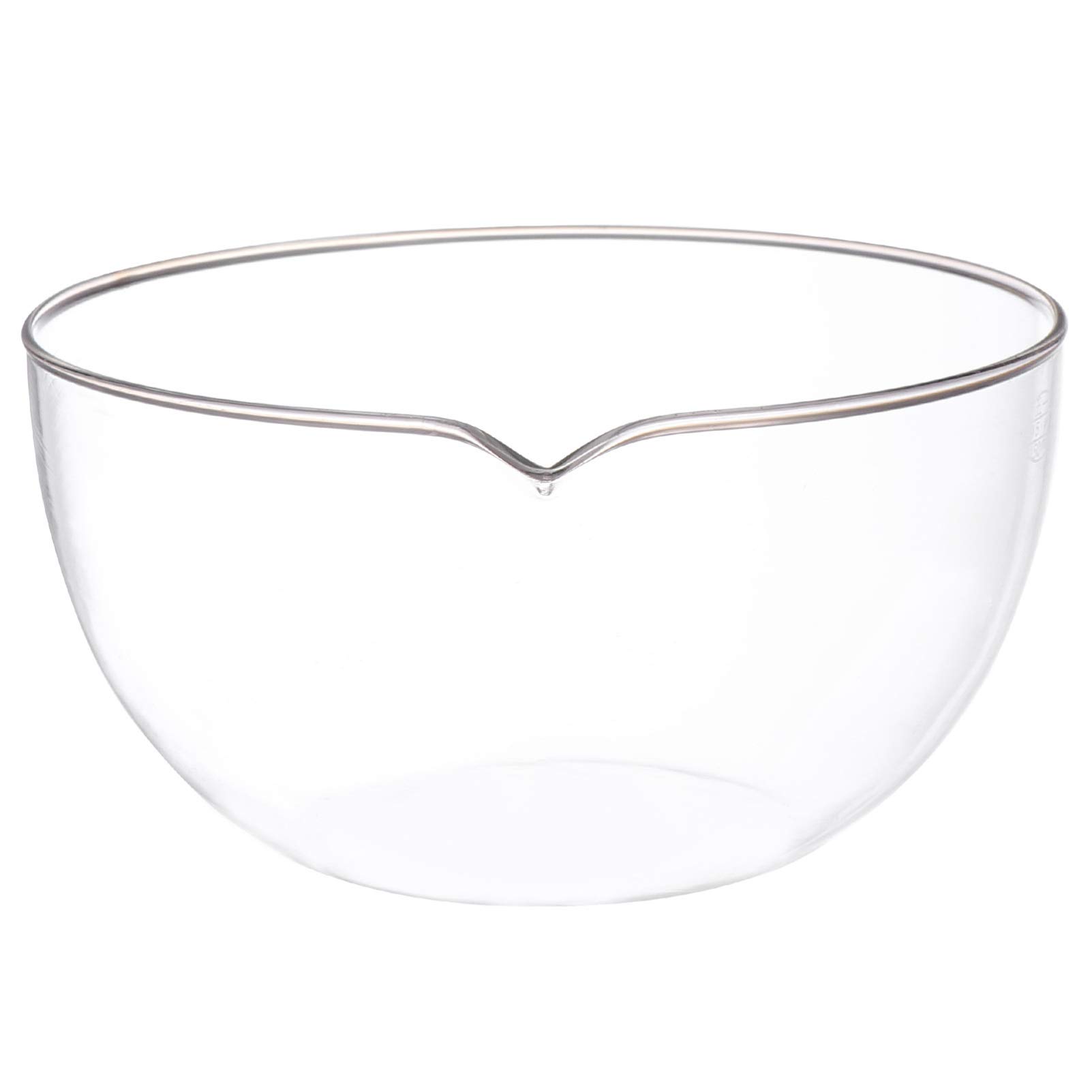 Borosilicate Glass Evaporating Dish with Spout - Round, Flat Bottom, Reusable Lab Basin for Chemistry Experiments & Scientific Research