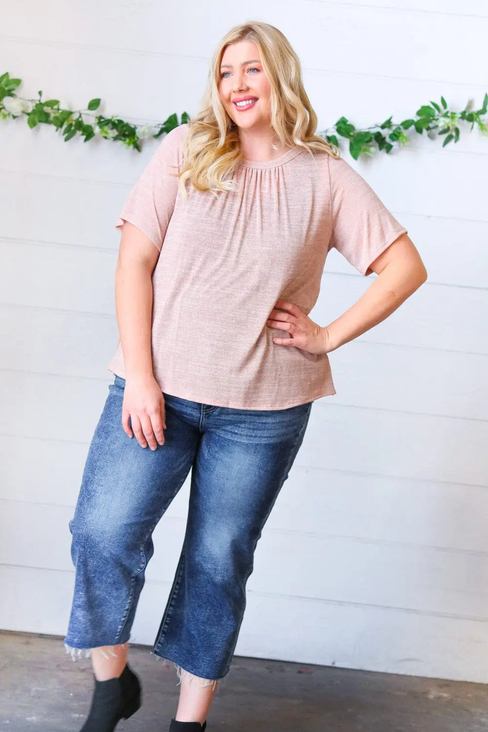 Elegant Mauve Tie Back Crinkle Floral Blouse for Women | Summer Boho Chic Tunic Top | Perfect for Beach Vacations & Date Nights