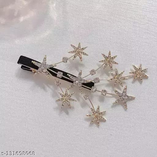 Sparkling Rhinestone Star Hair Clips for Women & Girls - Elegant Hair Accessories by Nandana Collections | Perfect for Parties, Weddings & Special Occasions