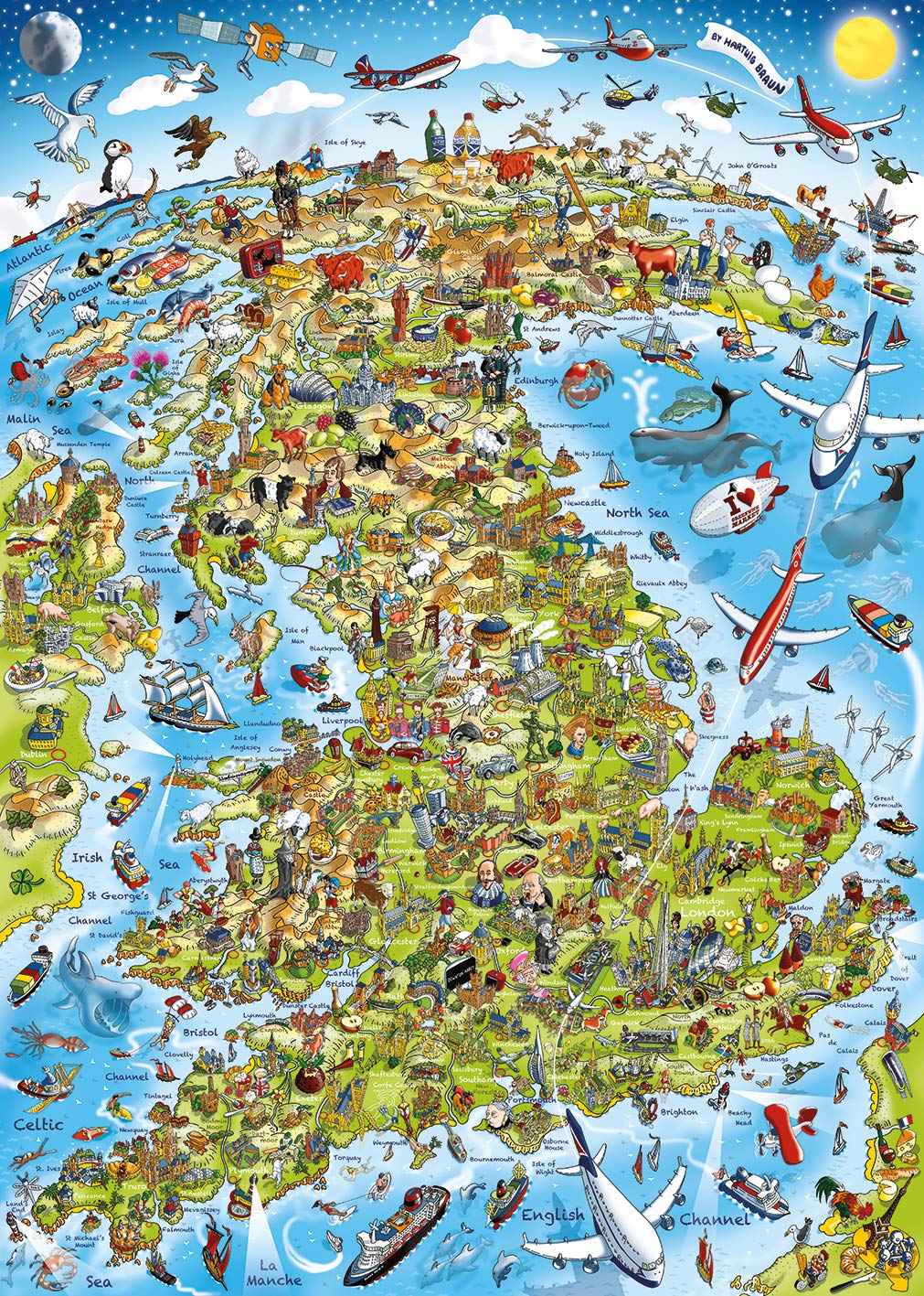 1000 Piece British Map Jigsaw Puzzle for Adults | Premium 100% Recycled Board | Sustainable & Eco-Friendly Puzzle | Perfect Gift for Puzzle Lovers | Great for Relaxation, Family Bonding & Home Decor | Gibsons Games