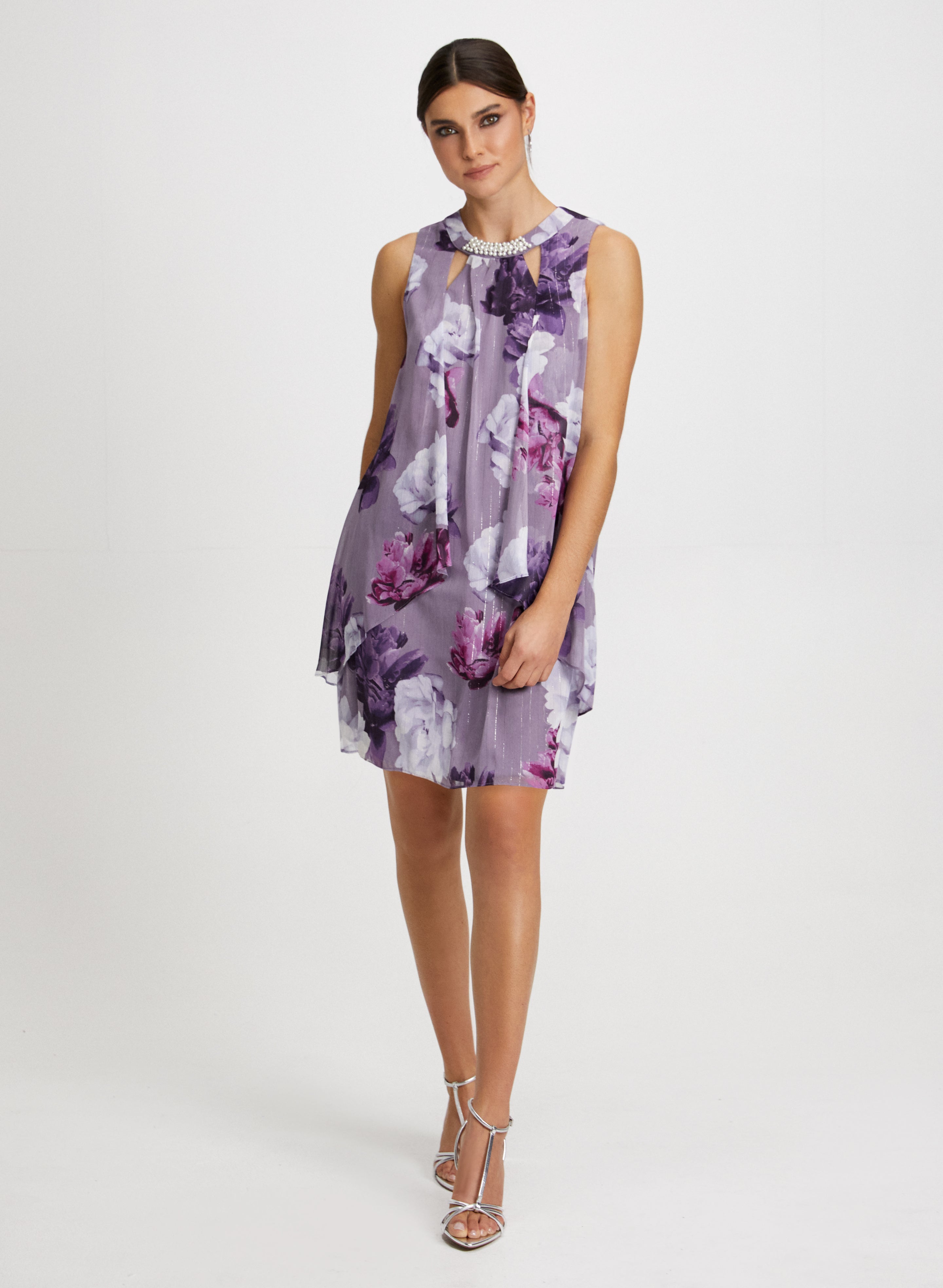 Floral Summer Dress with Dangle Earrings Set - Women's Boho Chic Outfit for Beach, Wedding & Party Occasions