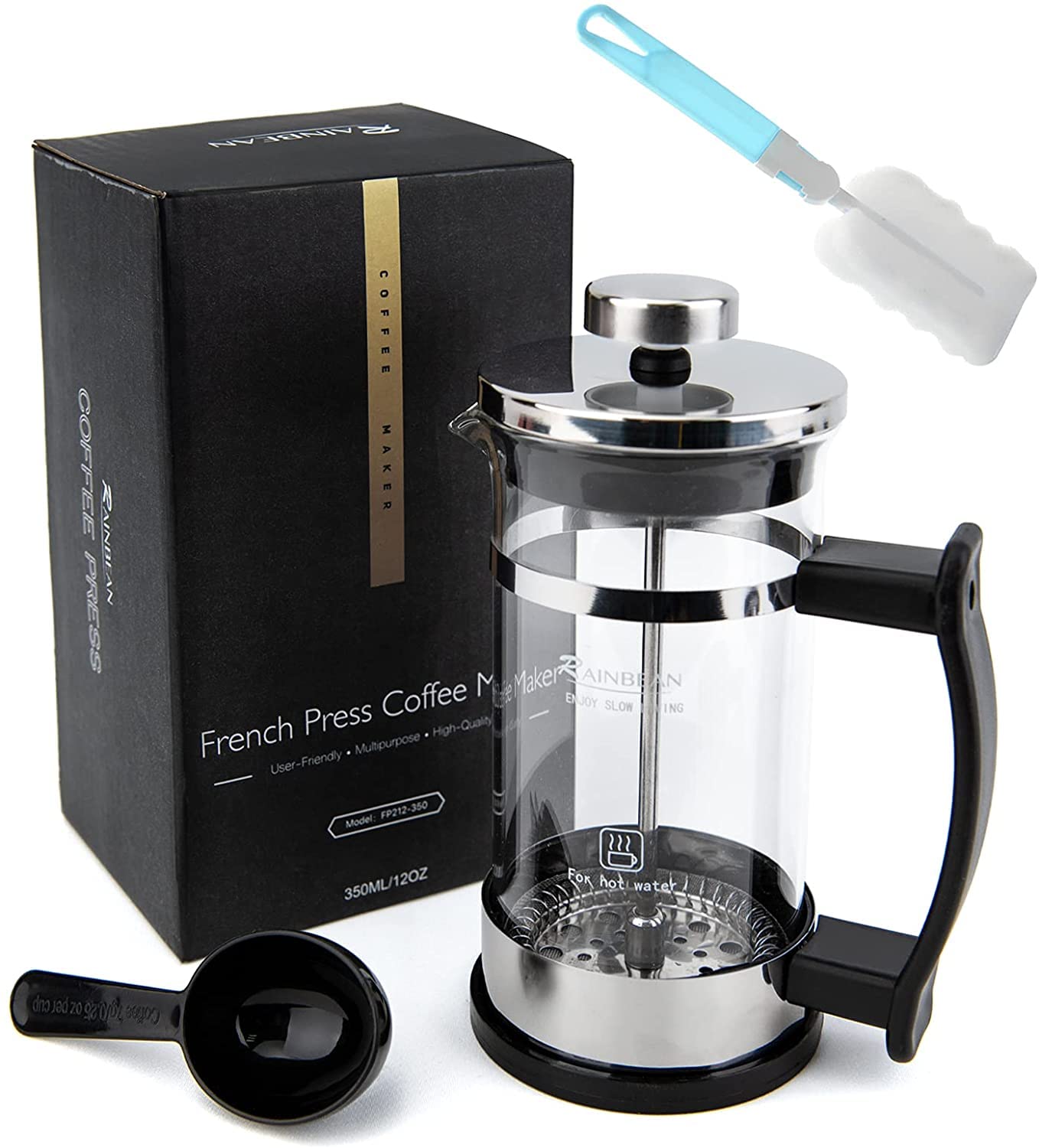 Premium Mini French Press 12oz - Portable Coffee Maker for Camping & Travel