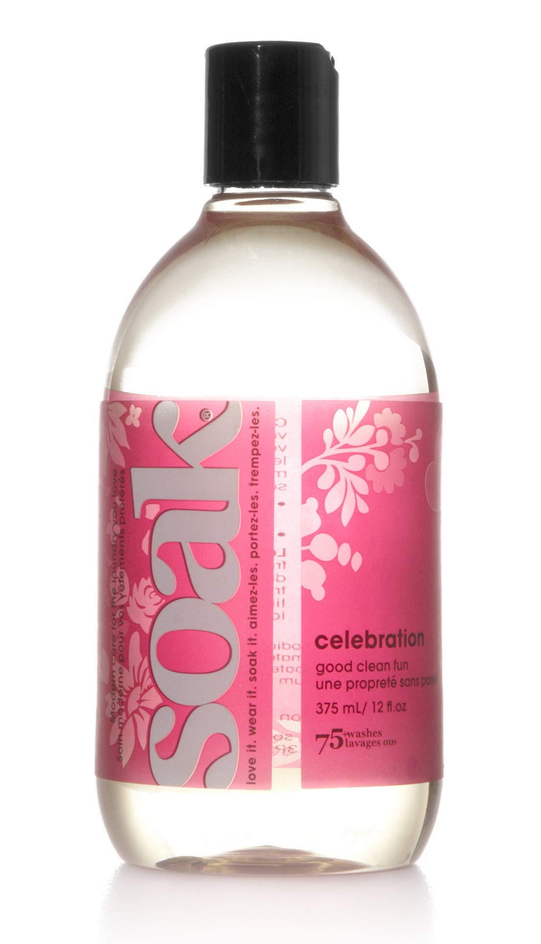 Soak Wash 12oz (375ml) Laundry Detergent for Delicates - Celebration Scent | Gentle Hand & Machine Wash for Lingerie, Swimwear & Baby Clothes