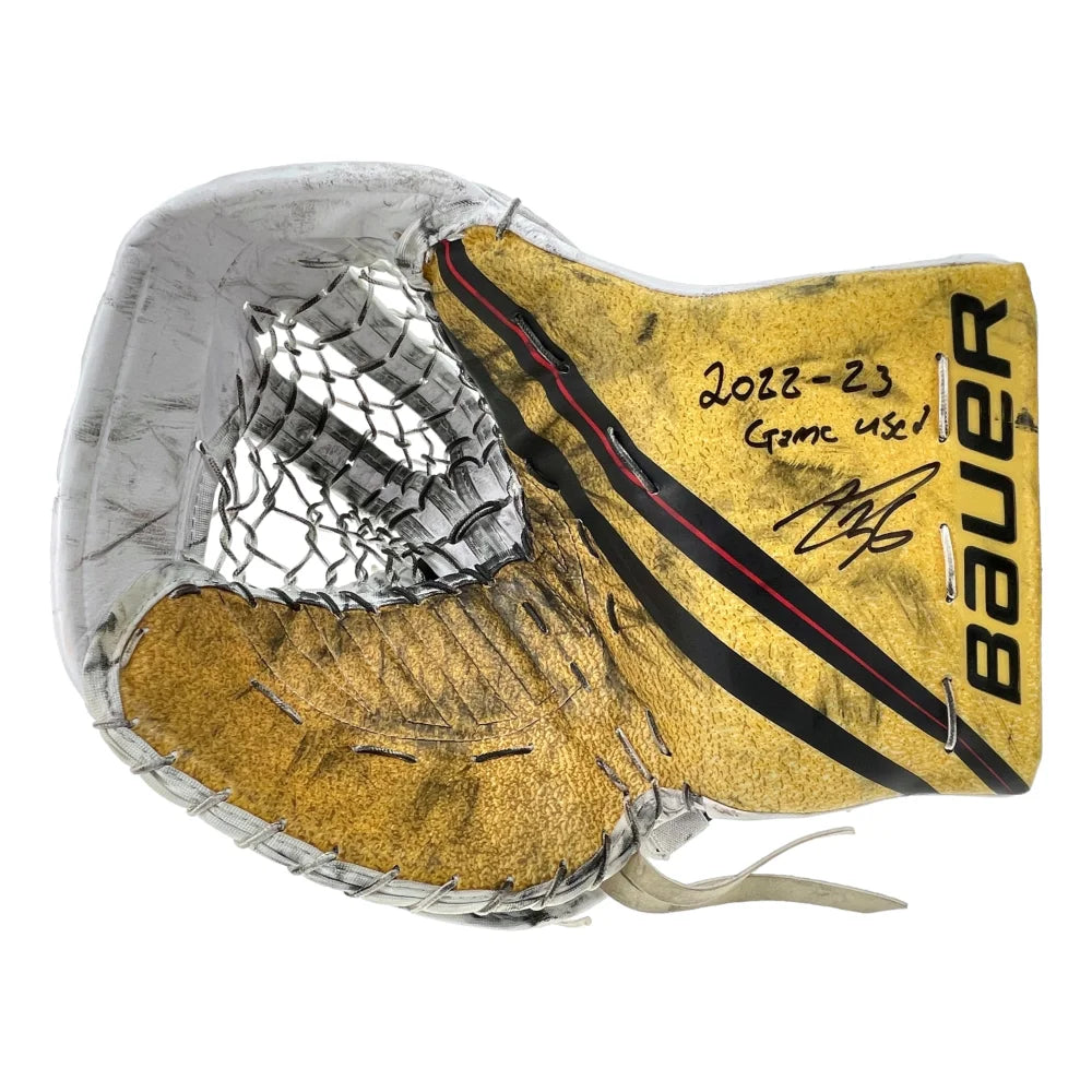 Logan Thompson Autographed Game Used Hockey Glove - Vegas Golden Knights 2022-23 Season Worn with COA IGM - Perfect for Collectors, Fans & Memorabilia Displays