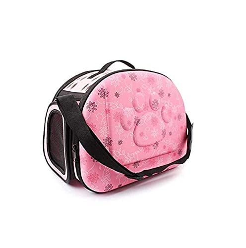 PSK PET MART Foldable Pet Carrier Backpack - Breathable EVA Soft-Sided Travel Bag for Small Dogs & Cats | Lightweight Airline Approved Shoulder Bag (Pink) | Perfect for Outdoor Adventures, Vet Visits & Daily Commutes