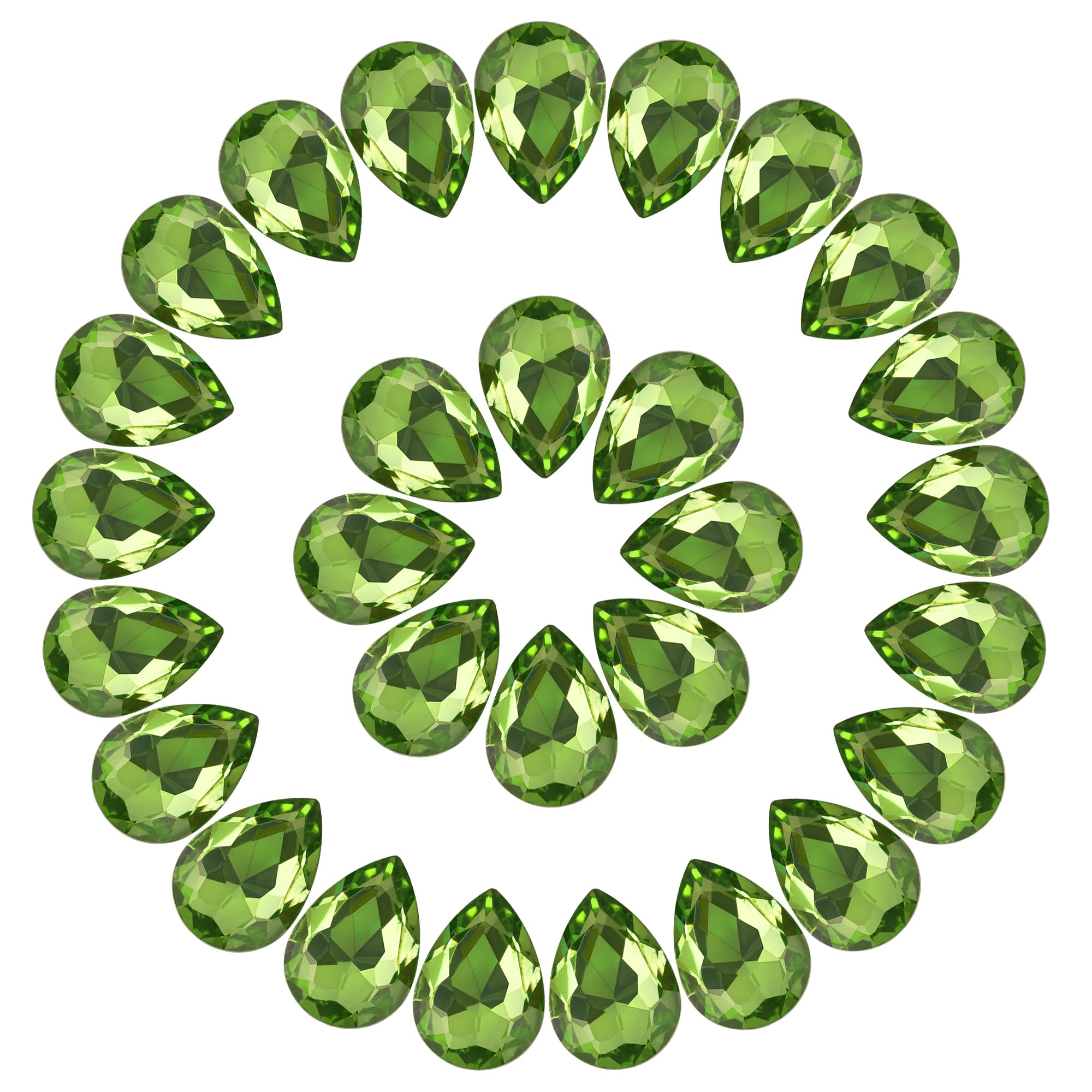 50Pcs DIY Teardrop Crystal AB Resin Rhinestones - Faceted Glass Pointback Beads for Jewelry Making, Crafting, Scrapbooking & Nail Art - Perfect for Earrings, Necklaces, Bracelets & Home Decor