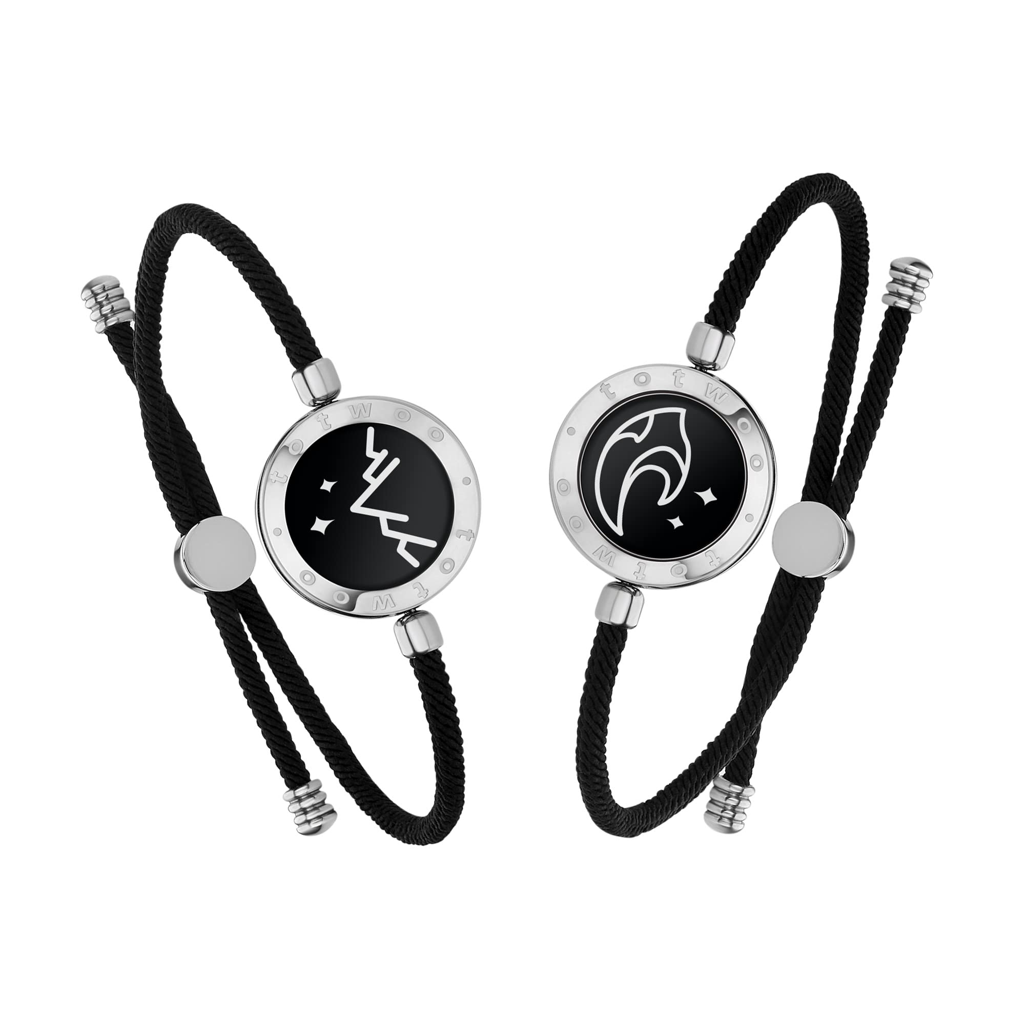 TOTWOO Smart Love Bracelet for Couples - Bluetooth Connected Long Distance Touch Bracelet with Vibration & LED Light | Best Romantic Gift for Girlfriend, Boyfriend, Anniversary & Valentine's Day | Perfect for LDR Couples to Stay Connected