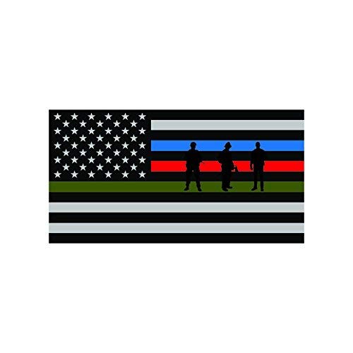 Thin Blue Line Flag Magnet - Vinyl Military, Firefighter, Police Car Magnet Bumper Sticker - Strong Adhesive for Vehicles, Trucks, Laptops - Show Support for First Responders