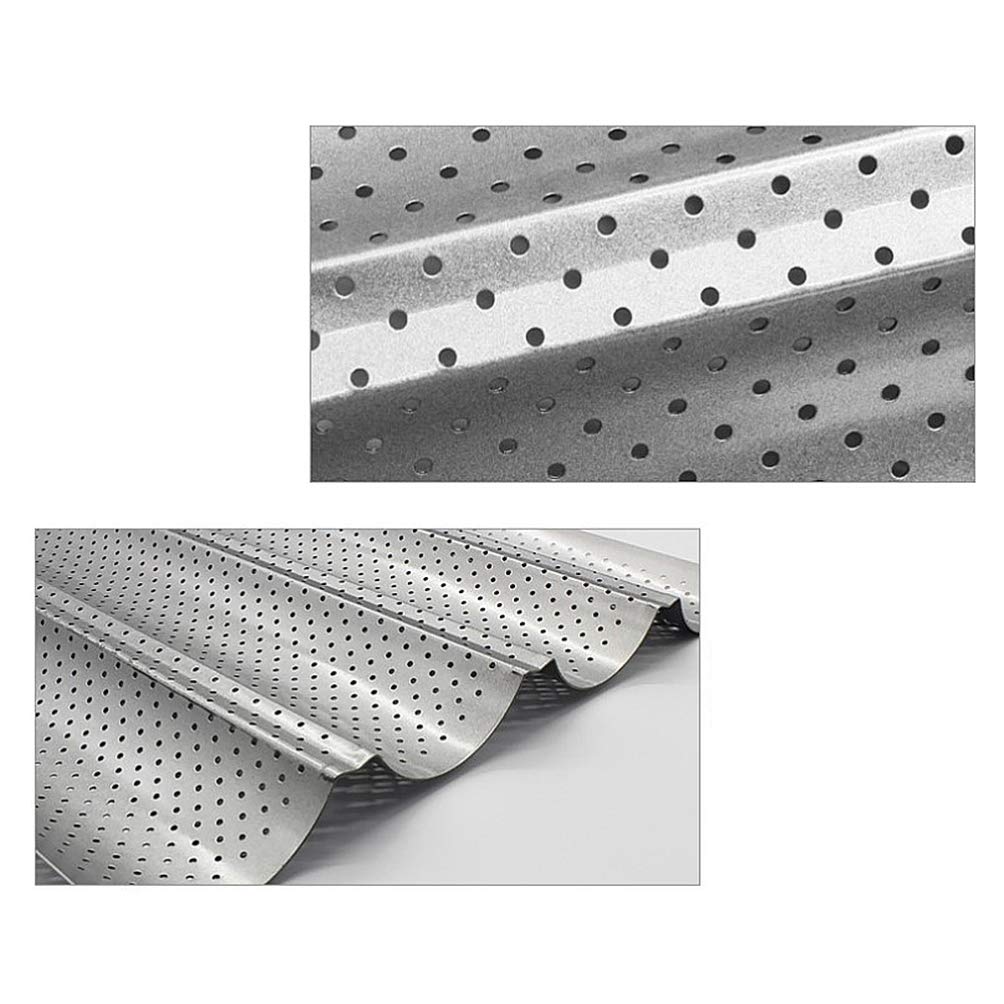 Non-Stick Perforated Bread Baking Pan - Hemoton French Loaf Pan for Perfect Homemade Bread | Ideal for French Bread, Baguettes, and Artisan Baking at Home