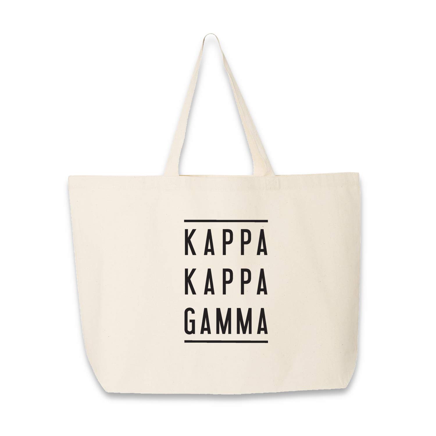 Sorority Tote Bags for Women - Large Canvas Tote with Classic Double-Line Greek Letter Design - Perfect for College, Sisterhood Events & Everyday Use