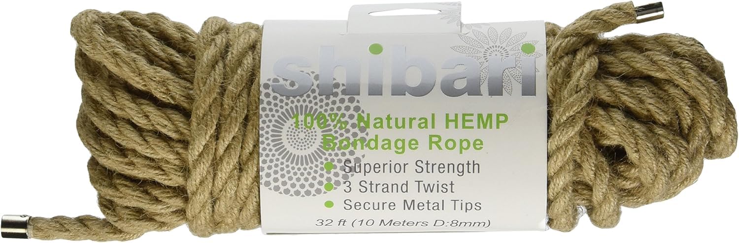 Premium Shibari BDSM Bondage Rope - 100% Natural Hemp for Sensitive Skin & Durability - 10 Meter (32 Ft) Roleplay Restraints for Couples - Perfect for Beginners in Fetish & Kink Play - Ideal for Bedroom Bondage, Sensory Exploration & Erotic Roleplaying Scenes