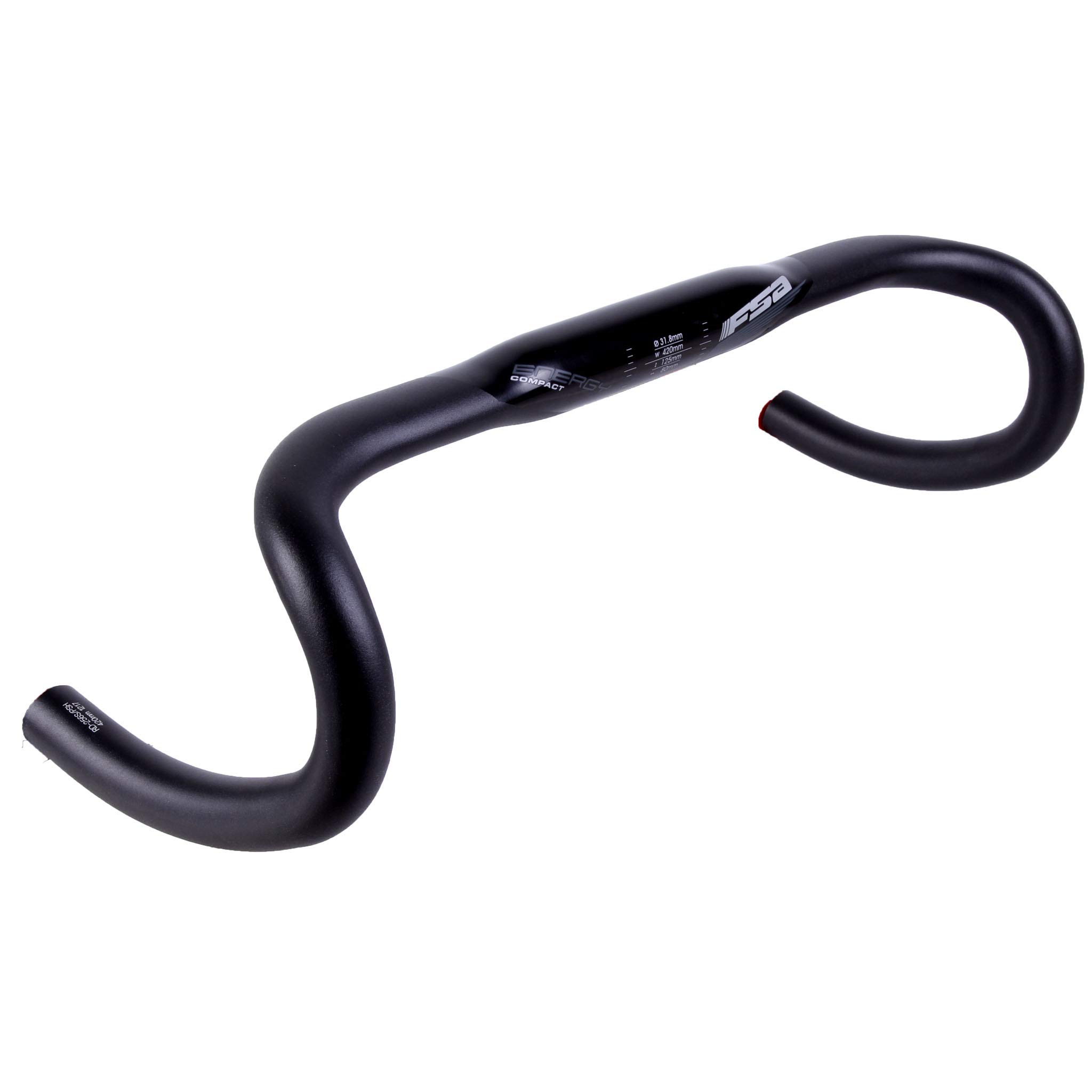 FSA Energy Wing Pro Compact Road Bike Handlebar - 31.8mm Clamp x 42cm Width - Lightweight Gray Graphic Design - Perfect for Road Cycling, Racing & Endurance Training