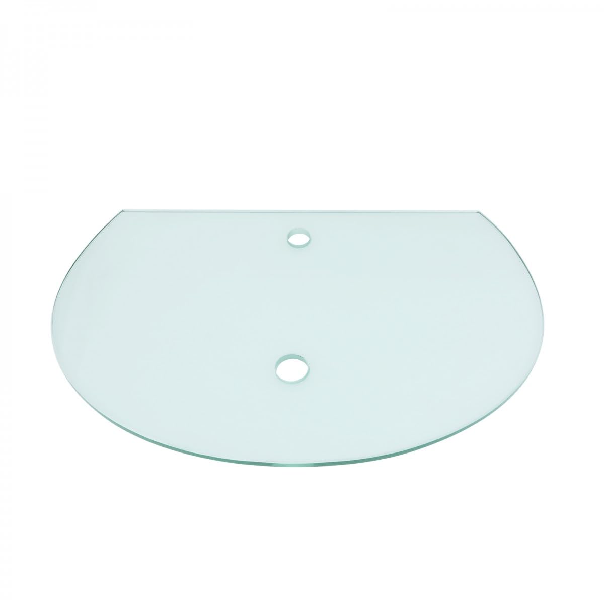 Corona 16 1/4 Inch Tempered Glass Wall Mount Bathroom Vessel Sink with Chrome Faucet & Drain - Round Wall Hung Sink for Modern Bathroom Renovation | Perfect for Small Bathrooms, Powder Rooms & Vanity Makeovers