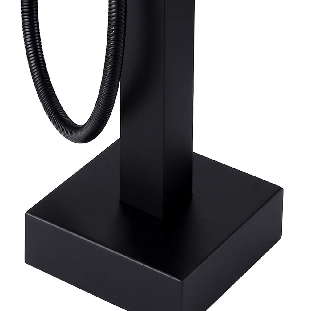 Luxury Black Floor Standing Shower Faucet - Classic Bathroom Shower System with Adjustable Rainfall Showerhead | Perfect for Modern Master Bathrooms & Spa-Like Showers