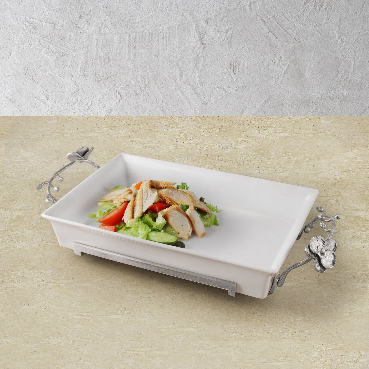 Premium White Orchid Ceramic Casserole Dish - 3QT Oval Baking Dish with Lid, Oven & Microwave Safe - Perfect for Casseroles, Lasagna & Family Dinners