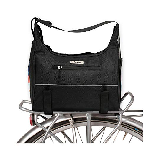 Po Campo Chelsea Bike Trunk Bag - Waterproof Rear Rack Cargo Pannier for Cycling Commuters | Black Herringbone Design | Perfect for Urban Commuting, Grocery Shopping & Bike Tours