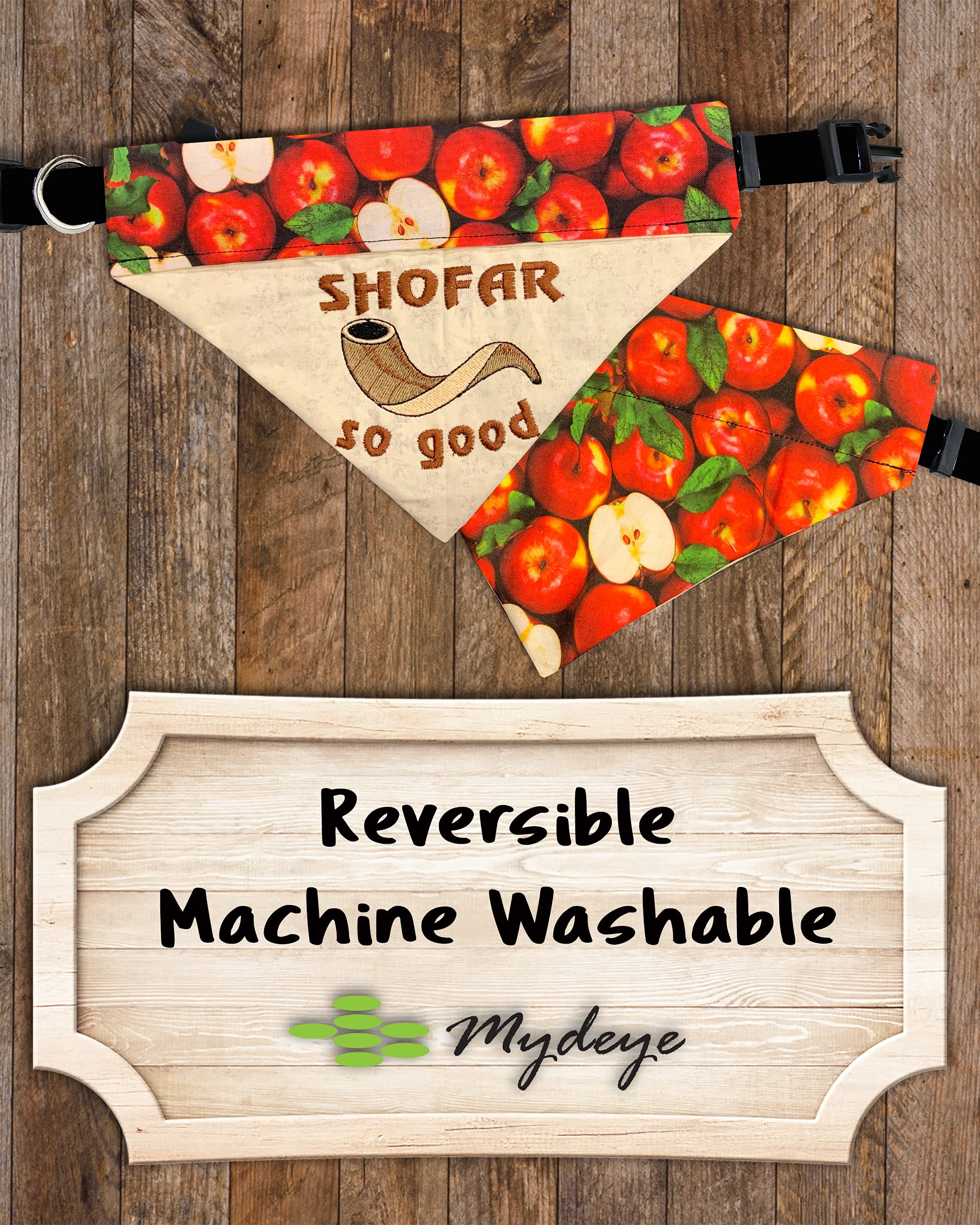 Shofar So Good Dog Bandana - Embroidered Rosh Hashanah Pet Bandana for Small to Medium Dogs | Over-the-Collar Design for Jewish Holiday Celebrations & Daily Walks
