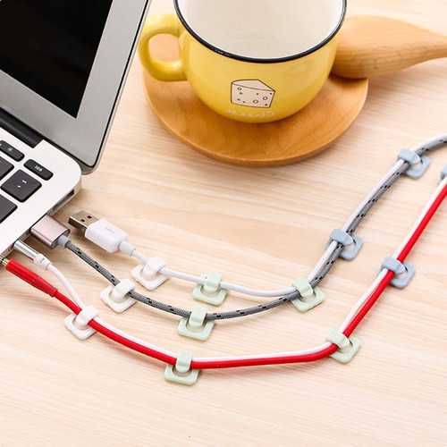 Bakeey 18-Piece Strong Adhesive Wall & Desk Cable Clips - Cord Organizer for Home Office, Kitchen, Bedroom - Wire Management Solution for TV, Computer, Charger Cables