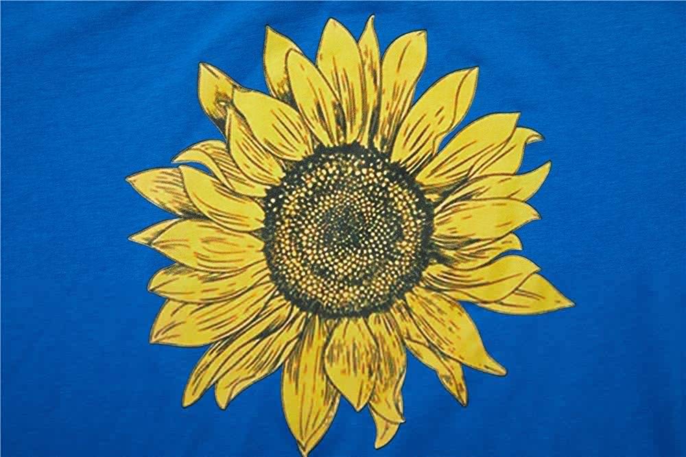 Women's Sunflower Graphic T-Shirt - Cute Funny Long Sleeve Cotton Casual Tee for Everyday Wear | Perfect for Spring Outfits, Weekend Brunch & Casual Dates