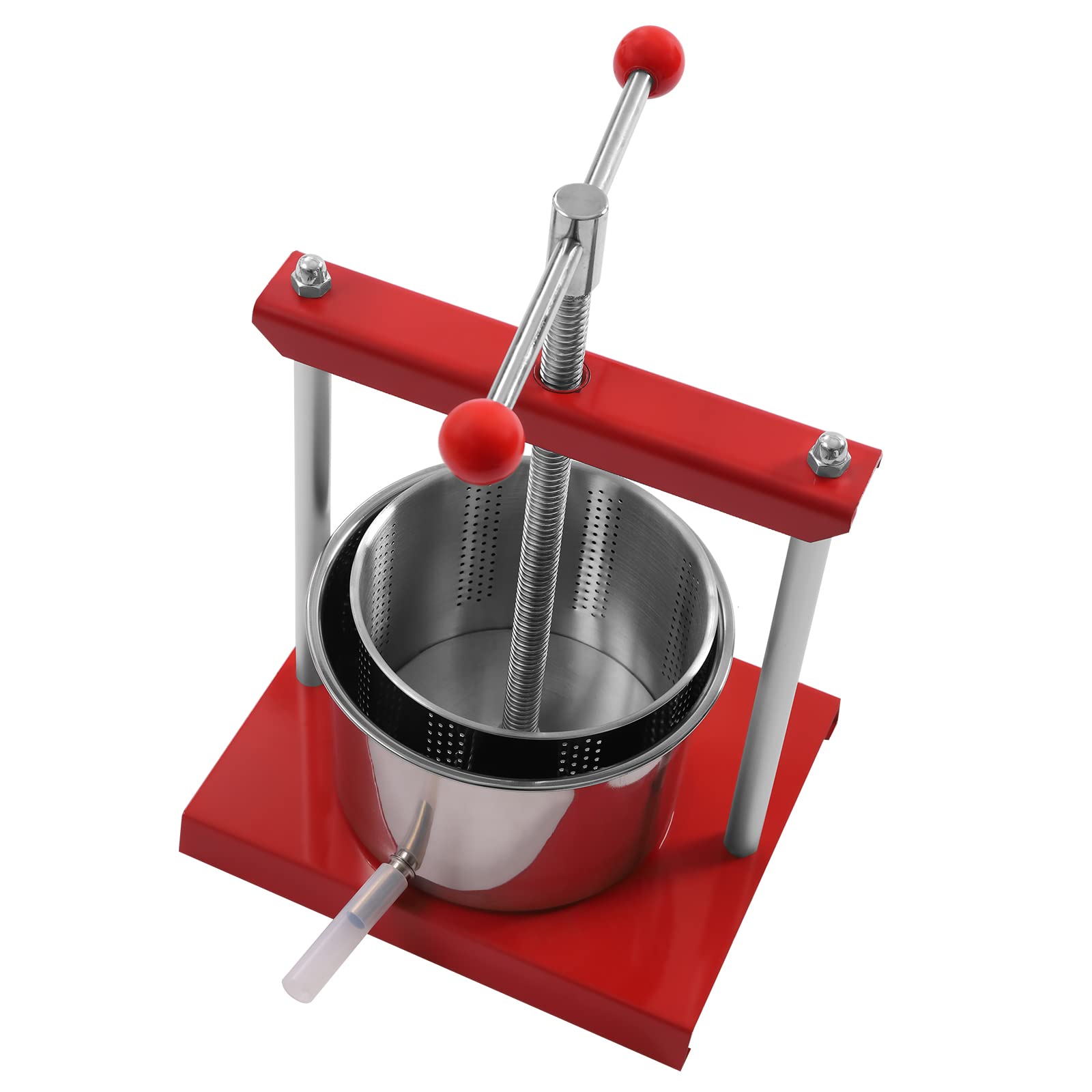 Stainless Steel 1.6 Gallon Manual Fruit Press for Juice, Wine, Cheese, Olive Oil - Herb Tincture & Vegetable Extractor - Perfect for Home Brewing, Cider Making, and DIY Essential Oils