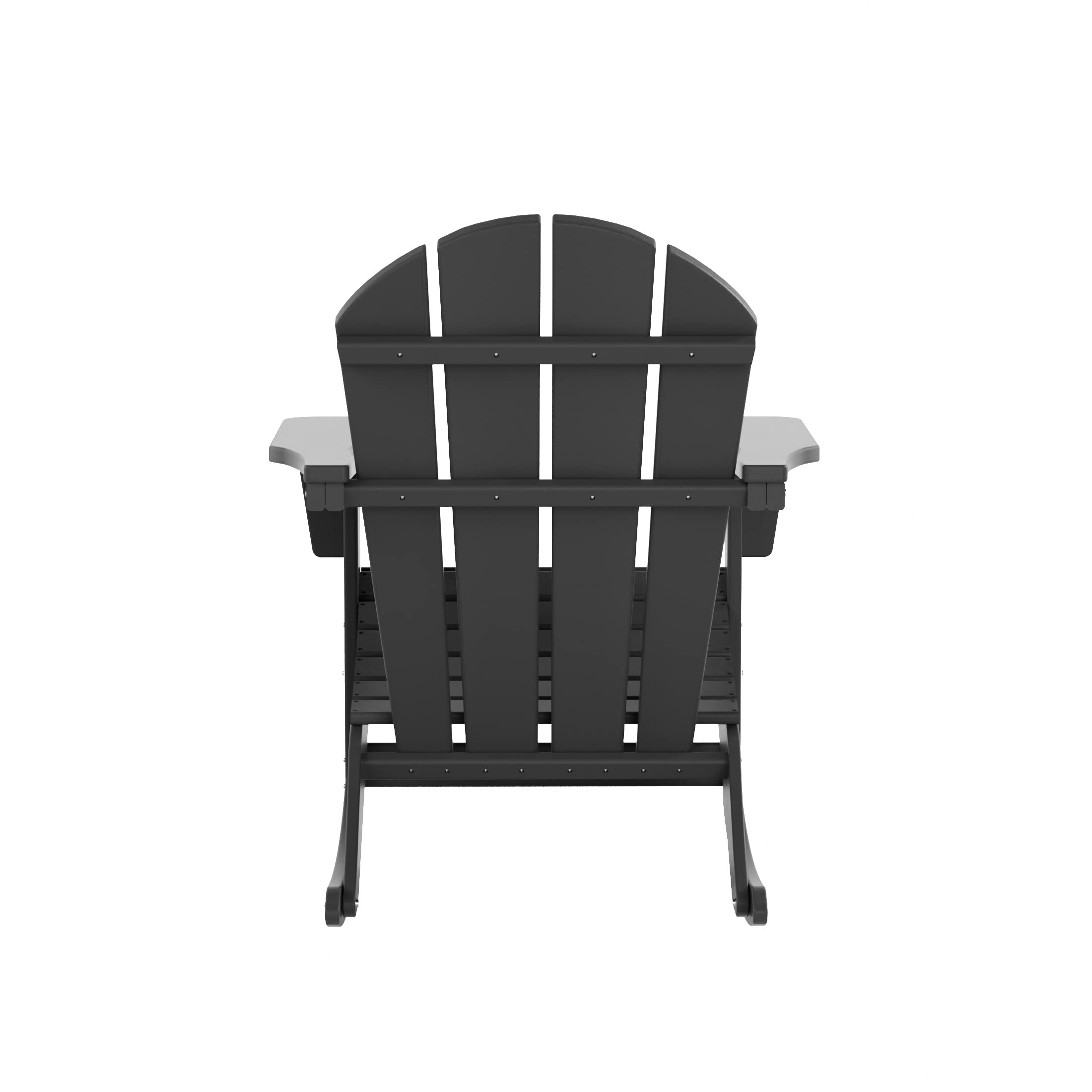 WestinTrends Malibu 2-Piece Outdoor Patio Set - Gray Poly Adirondack Rocking Chairs (2-Seater) for Garden, Porch & Backyard Relaxation