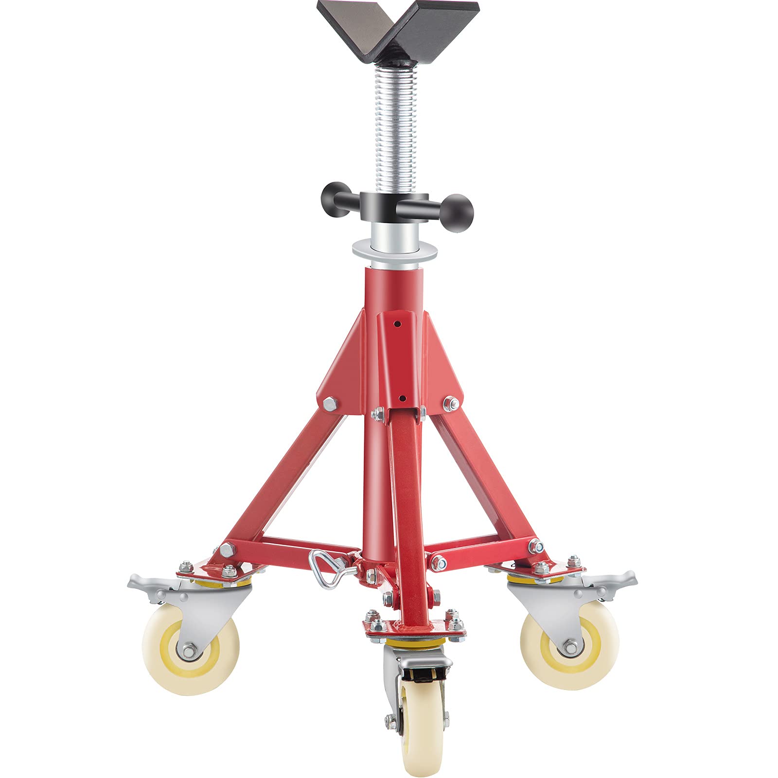 VEVOR Adjustable Pipe Stand 20-37 Inch Height, 882 LB Capacity with Casters - Folding Portable Pipe Jack Stand for 1/8