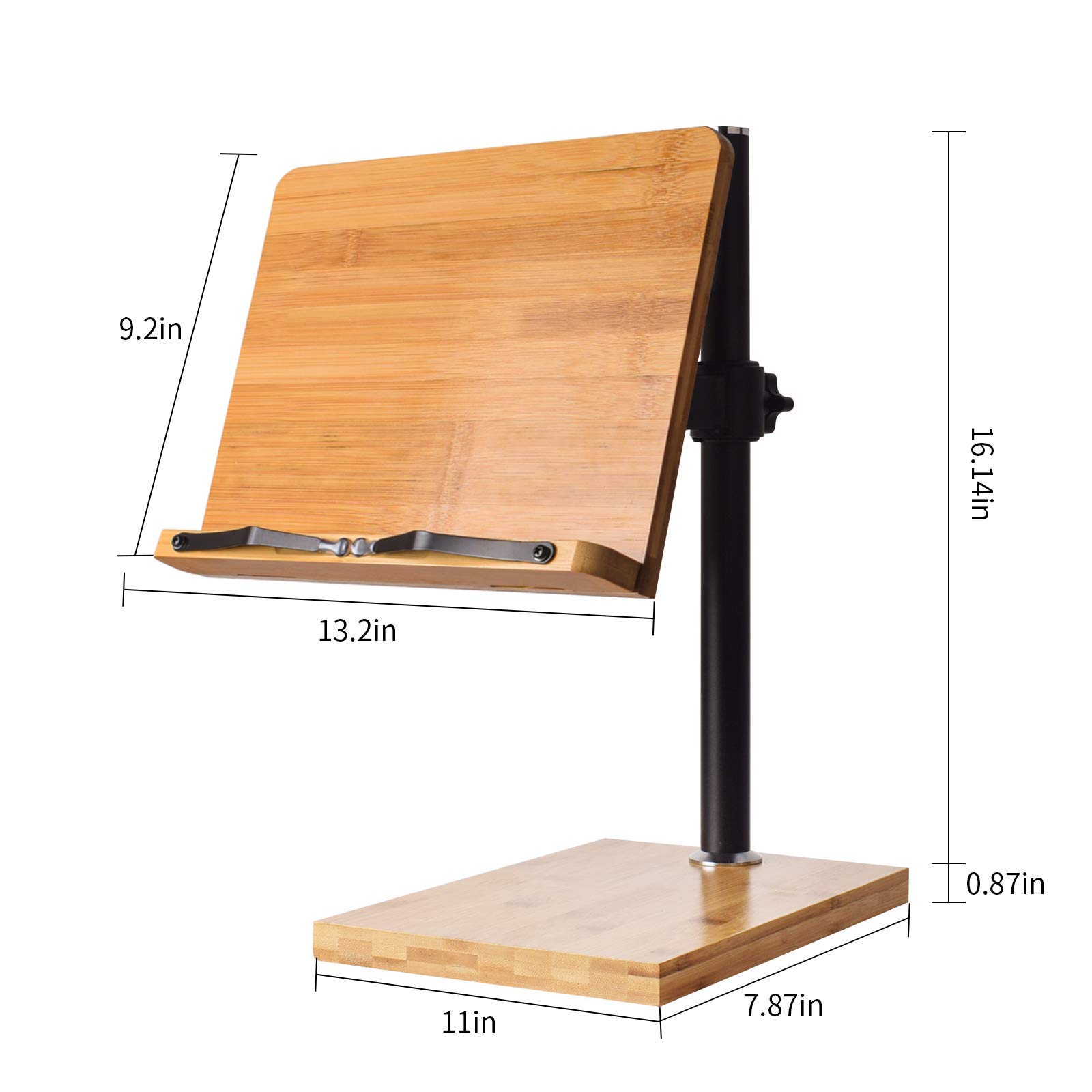 Adjustable Desktop Book Holder Stand - Large Size for Reading, Studying & Cooking - Hands-Free Page Holder for Books, Cookbooks & Textbooks