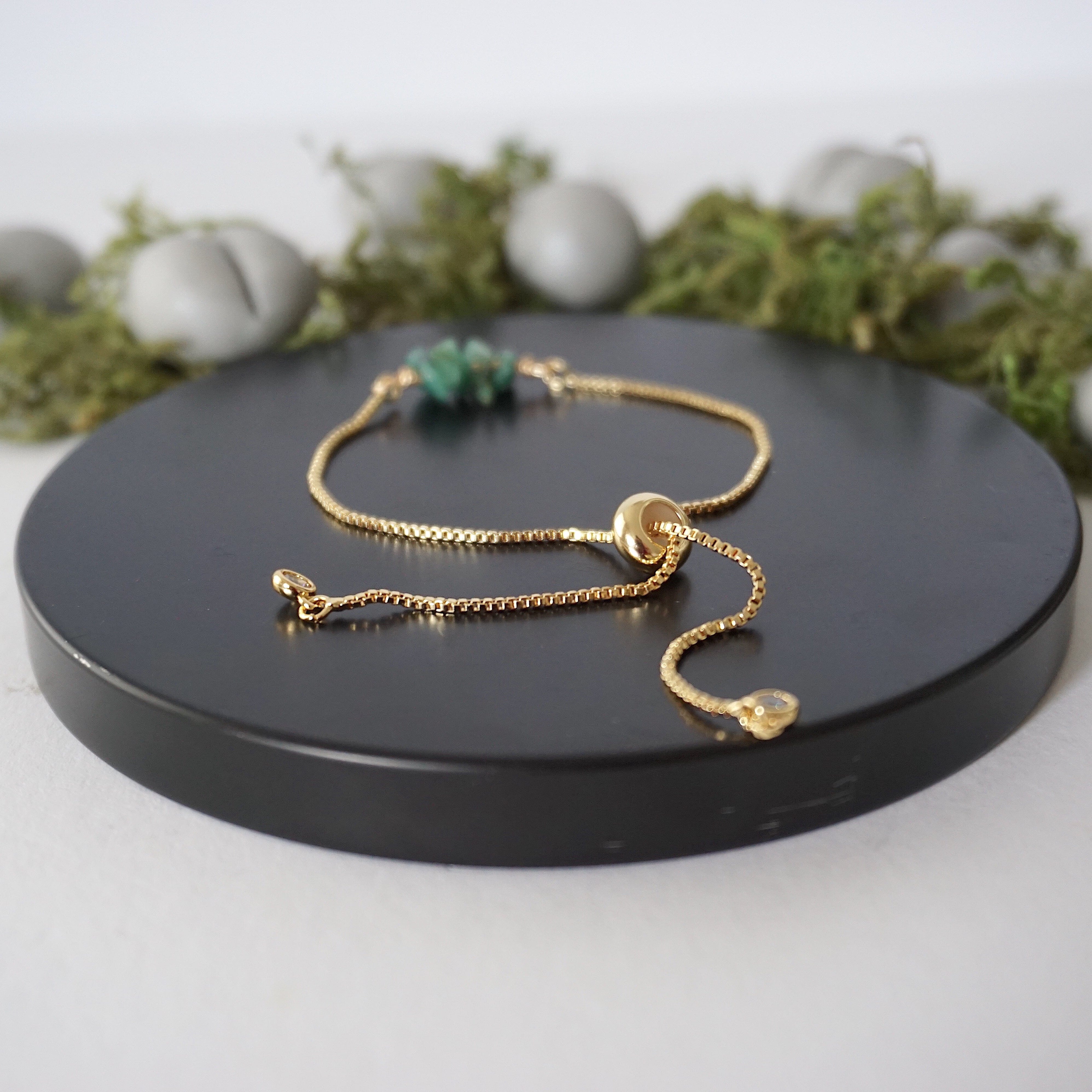Elegant Gold Plated Adjustable Emerald Bolo Crystal Bracelet for Women - Perfect for Parties, Weddings & Special Occasions