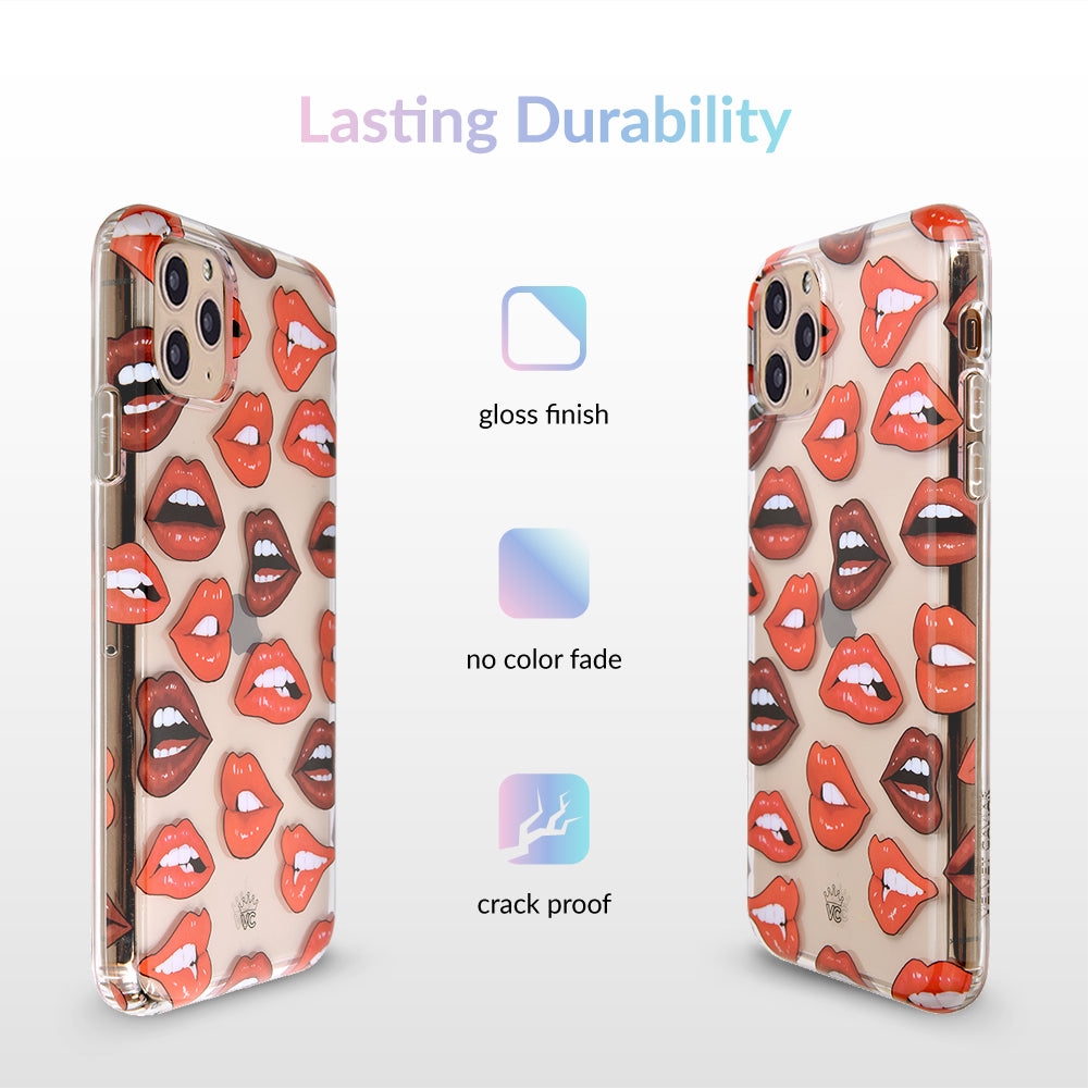 Stylish Red Lips Design Shockproof iPhone Case - Trendy & Durable Phone Cover for iPhone 11/12/13/14/15 Pro Max - Perfect for Fashion Lovers & Daily Protection