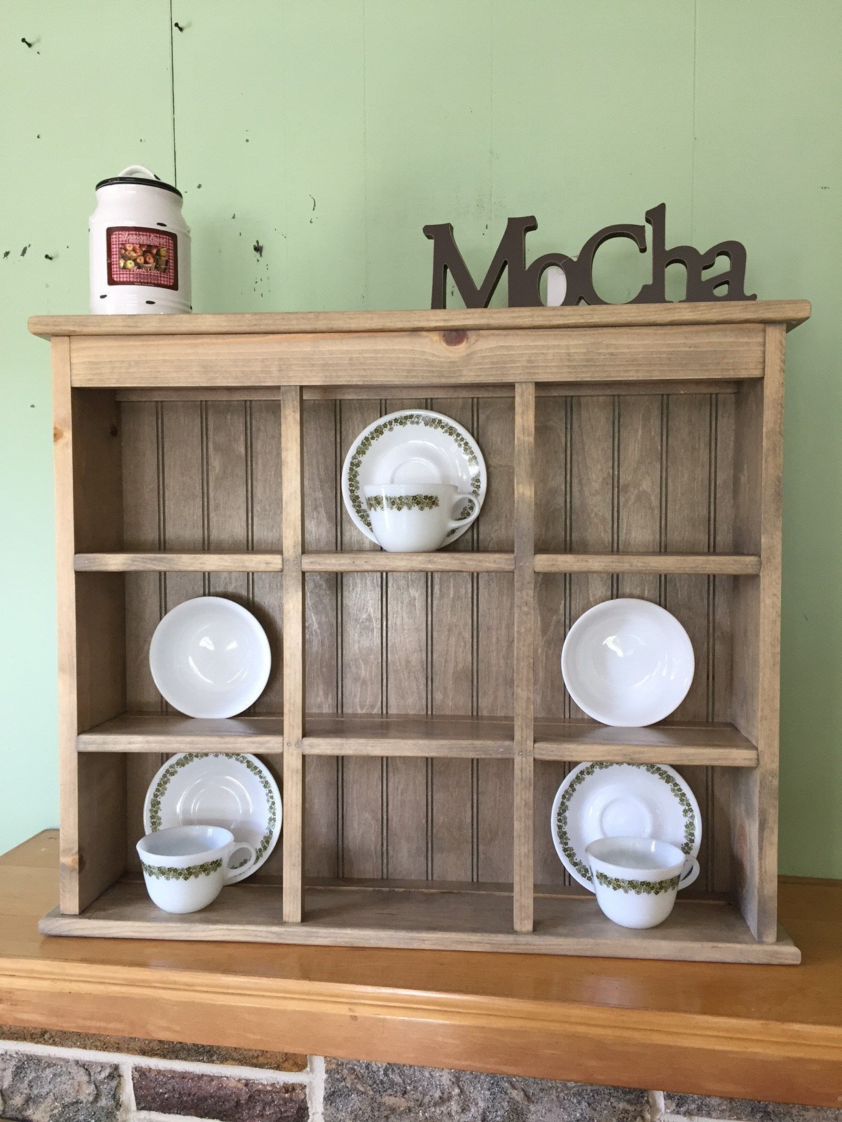 9-Section Tea Cup and Saucer Plate Rack - Kitchen Display Shelf Organizer for Coffee Mugs, Dishes & Home Decor - Perfect for Pantry, Dining Room and Tea Party Setup