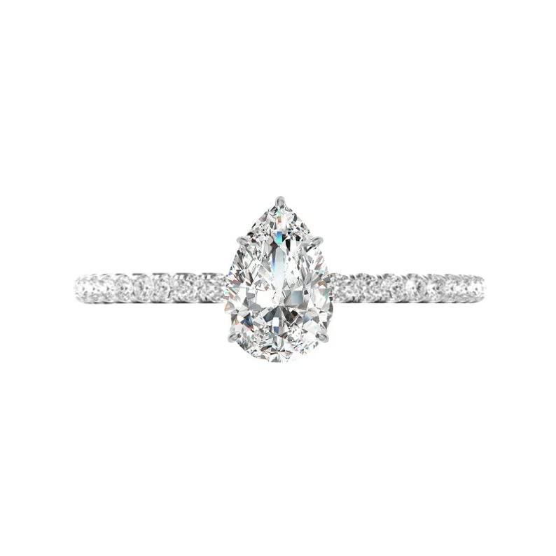 1.50 CT Pear Moissanite Engagement Ring - Vintage Solitaire Wedding Band with 4-Prong Setting in Sterling Silver - Anniversary Promise Ring Gift for Women - Perfect for Proposals, Weddings & Romantic Occasions